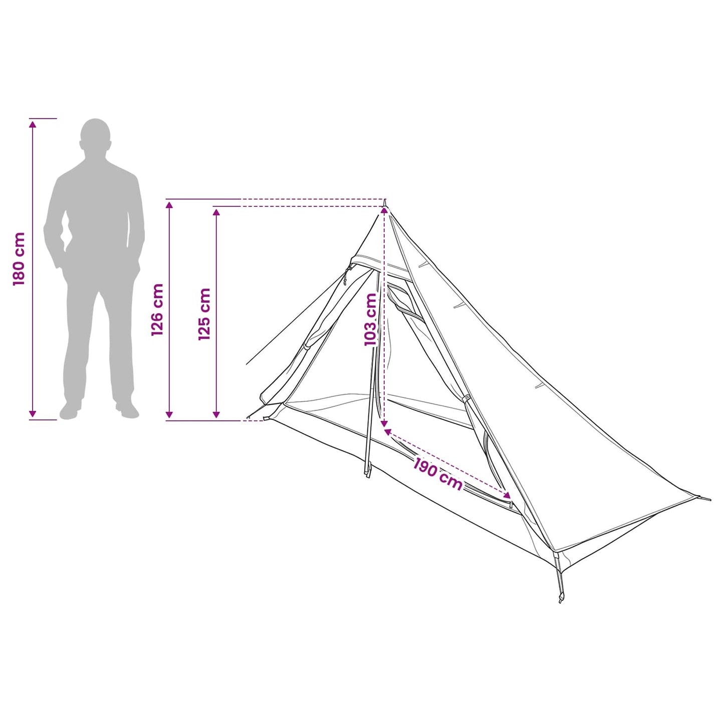 Trekkingzelt 222 x 85 x 125 cm Blau