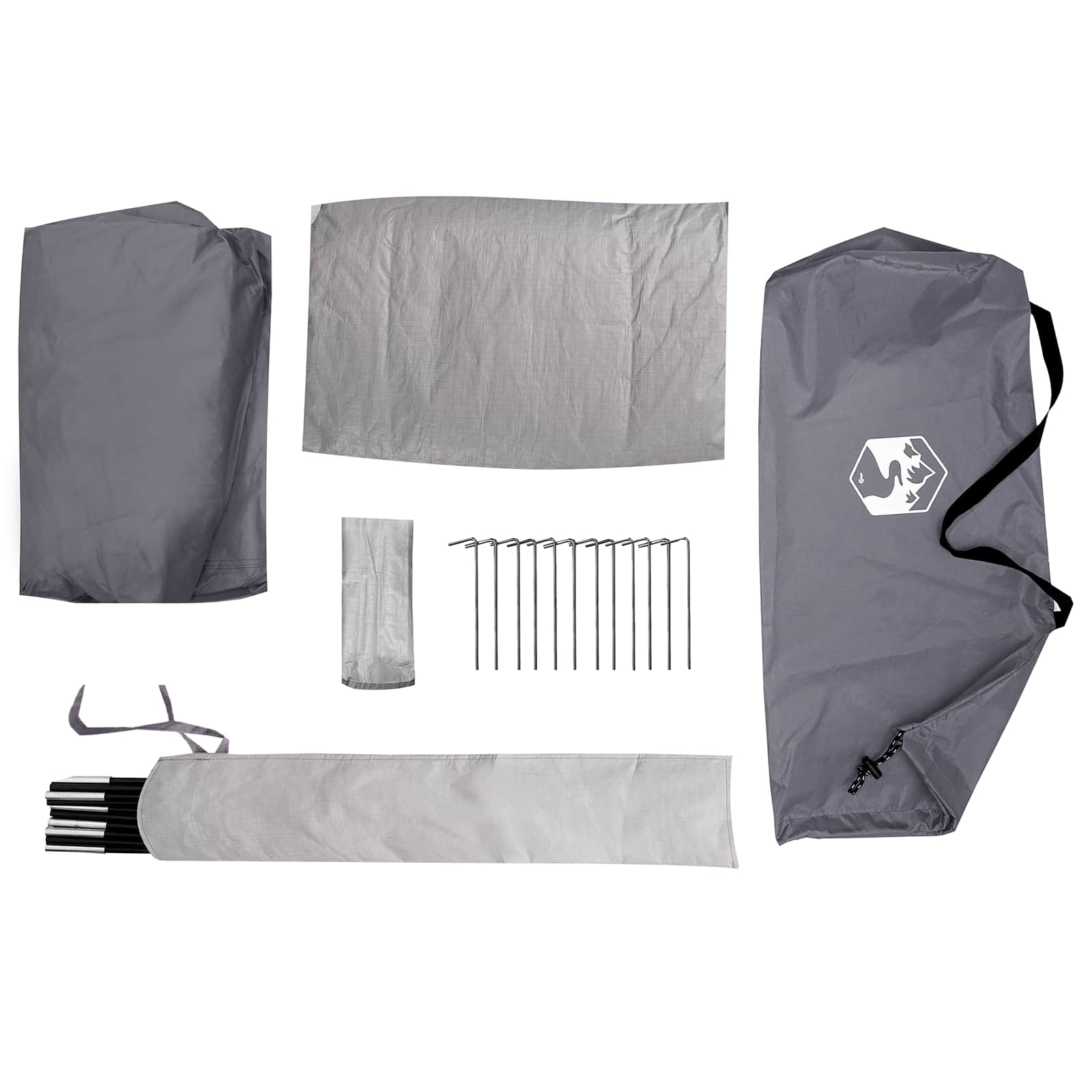 Trekkingzelt 222 x 85 x 125 cm Grau und Orange