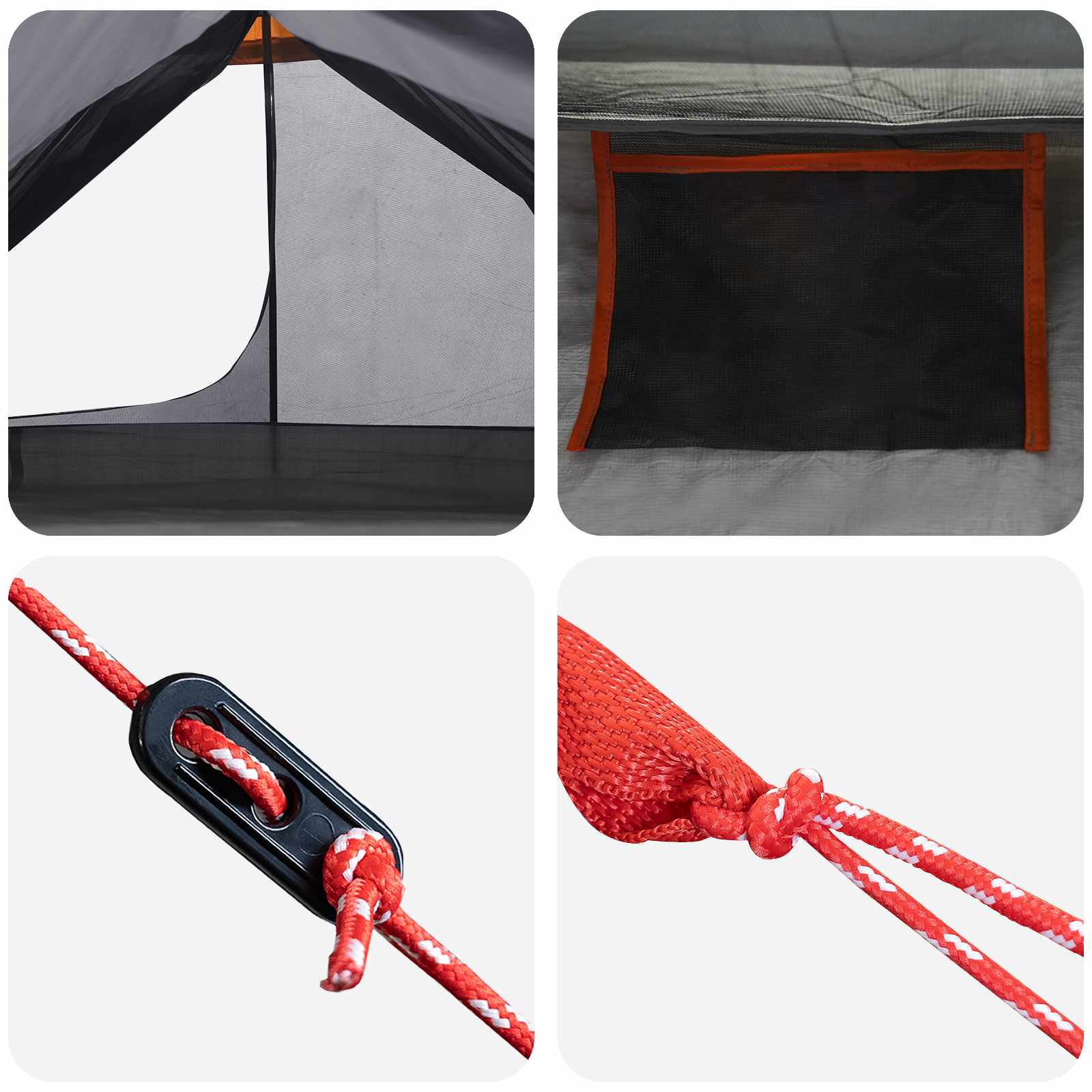 Trekkingzelt 222 x 85 x 125 cm Grau und Orange