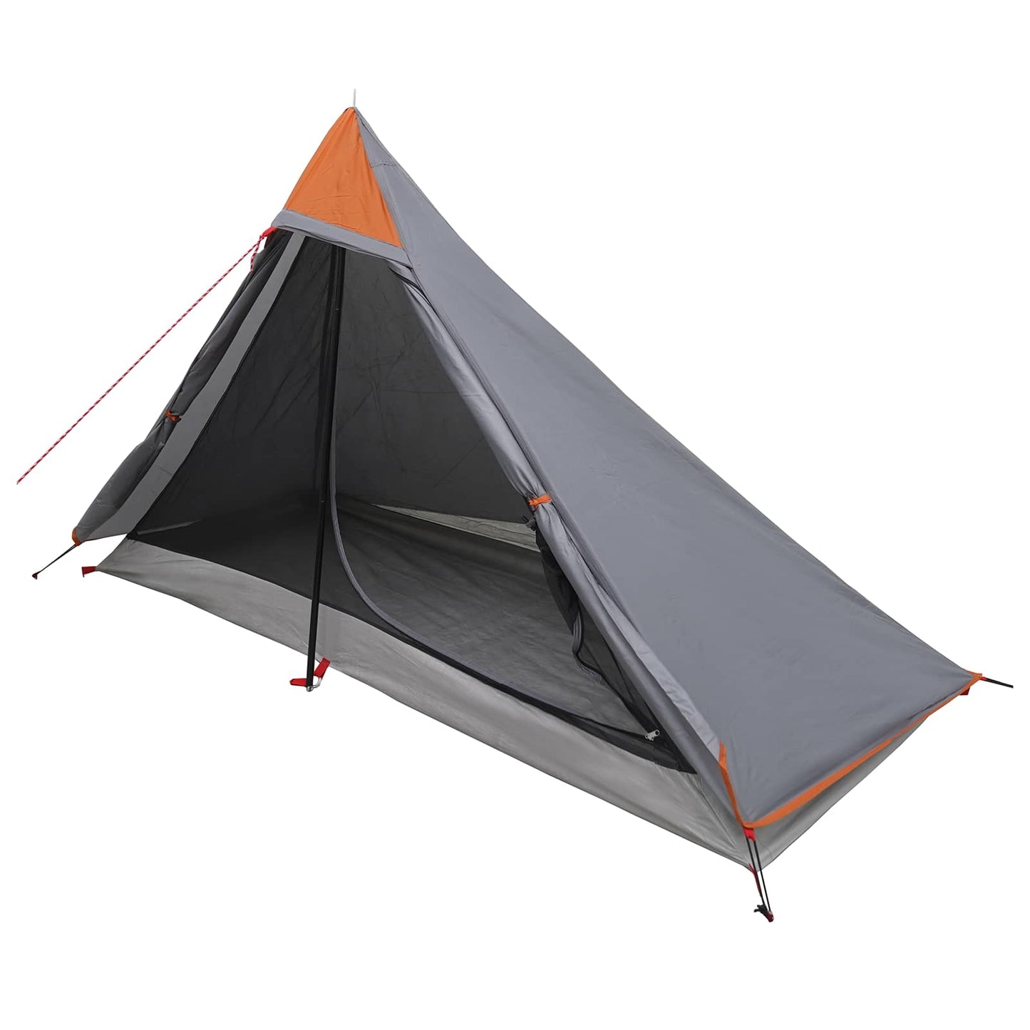 Trekkingzelt 222 x 85 x 125 cm Grau und Orange