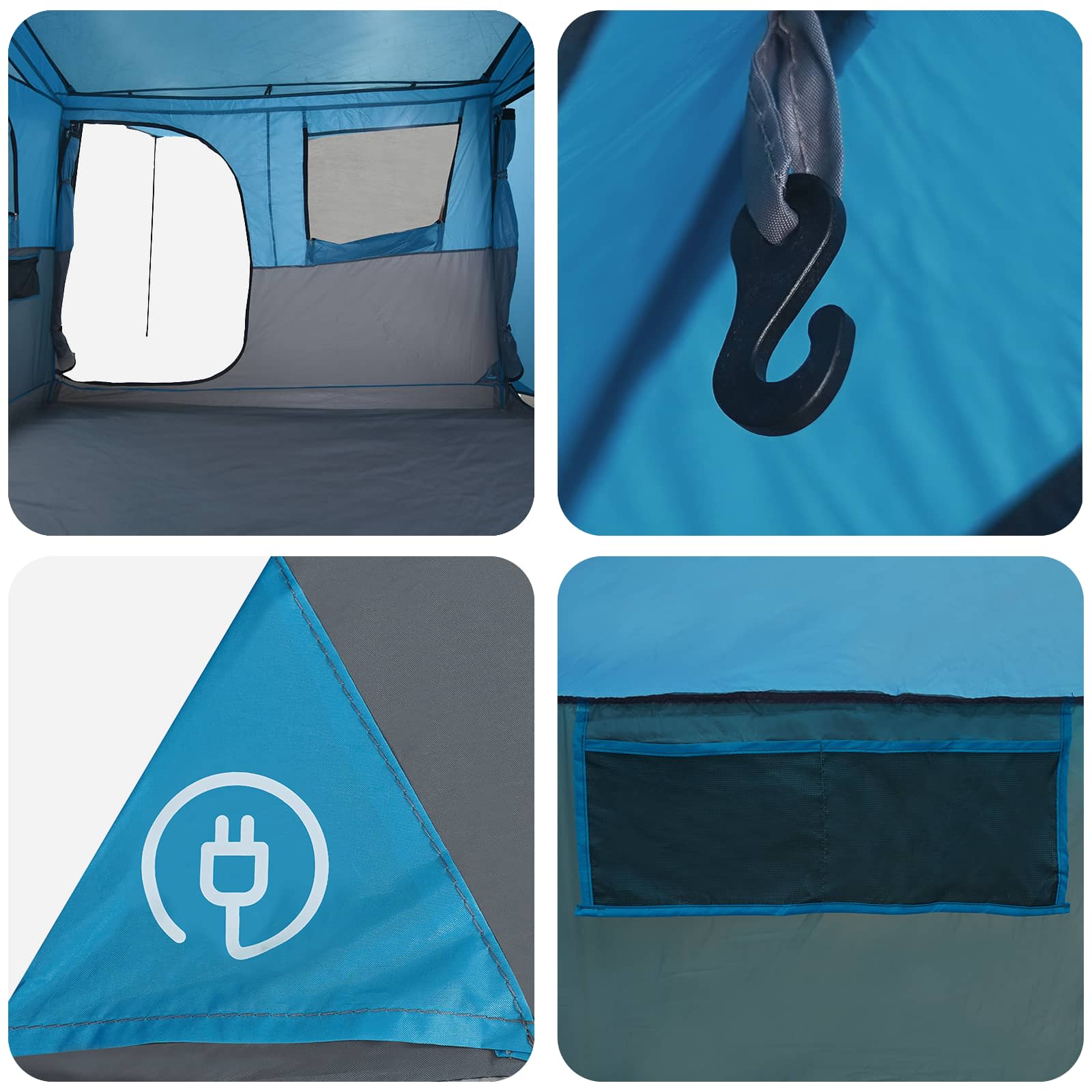 Tunnelzelt Blau 475 x 220 x 192 cm