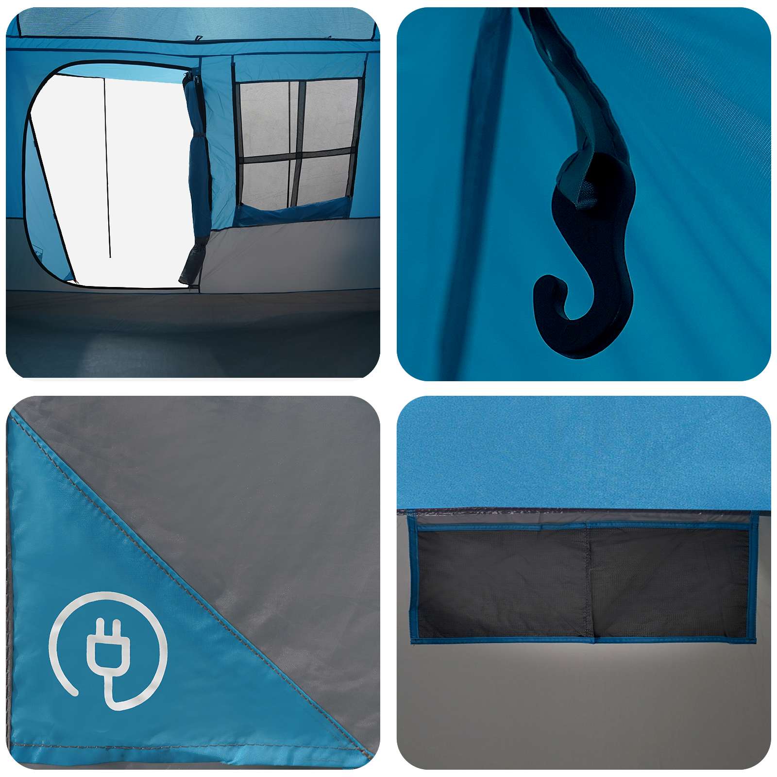 Tunnelzelt 275 x 240 x 200 cm Blau