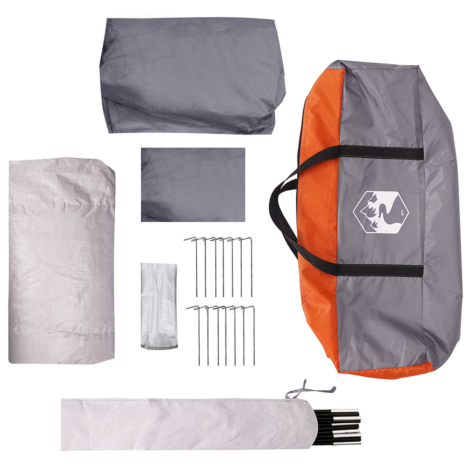 Tunnelzelt 275 x 240 x 200 cm Grau und Orange