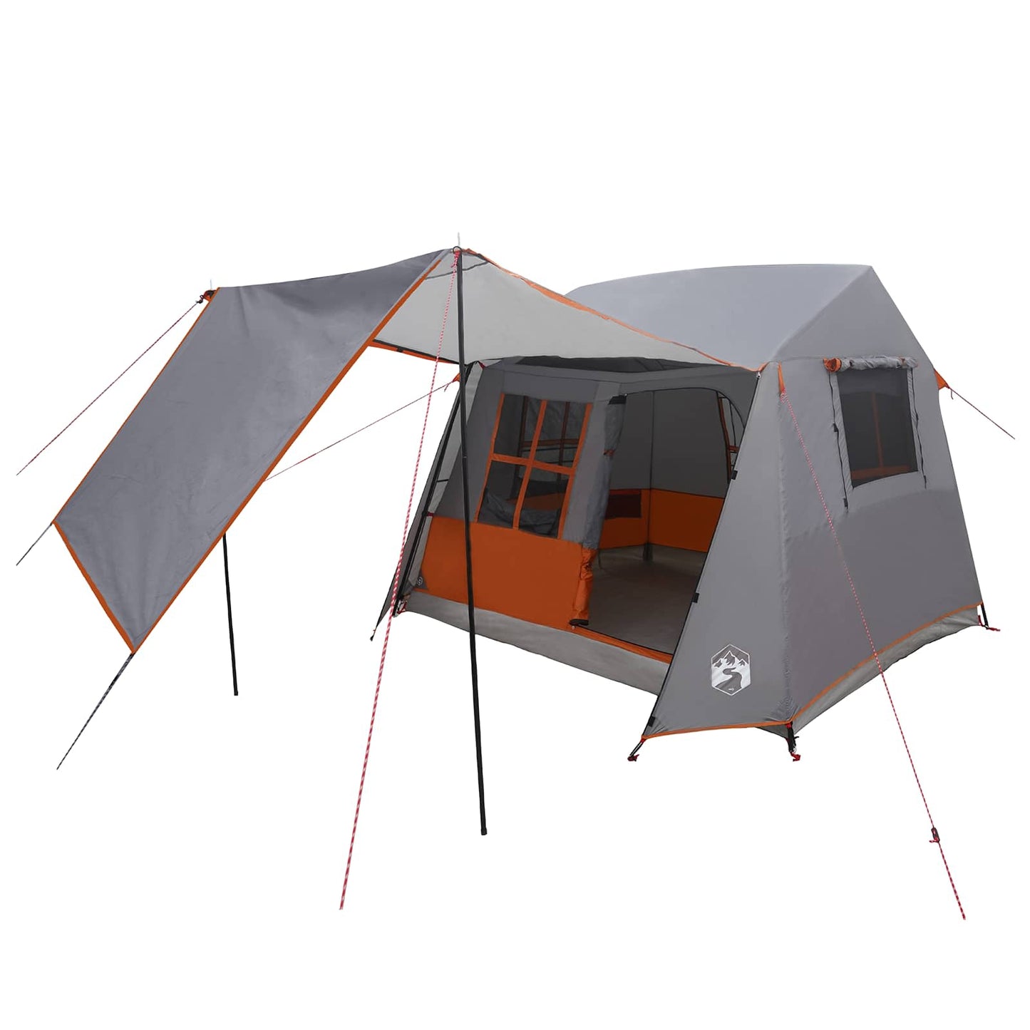 Tunnelzelt 275 x 240 x 200 cm Grau und Orange