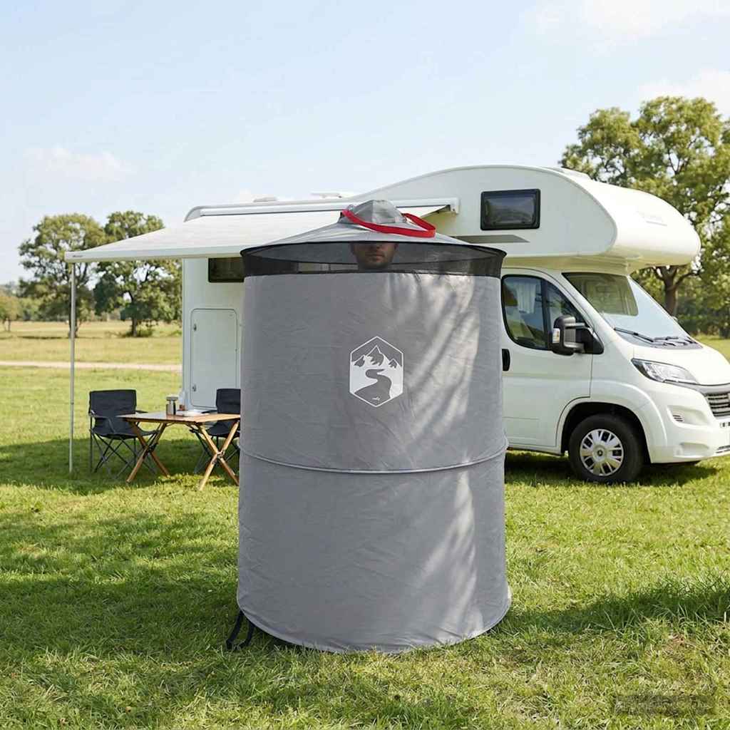 Pop-up Toilette Zelt mit Aufhängeseil Grau und Orange
