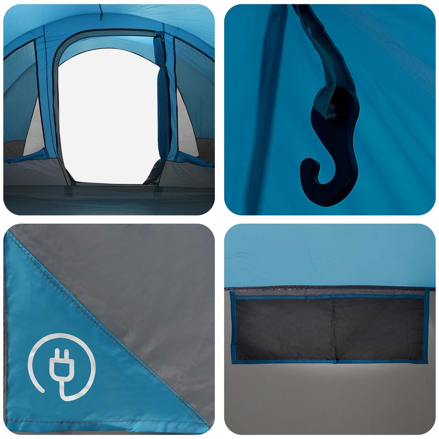 Tunnelzelt 560 x 395 x 212 cm Blau