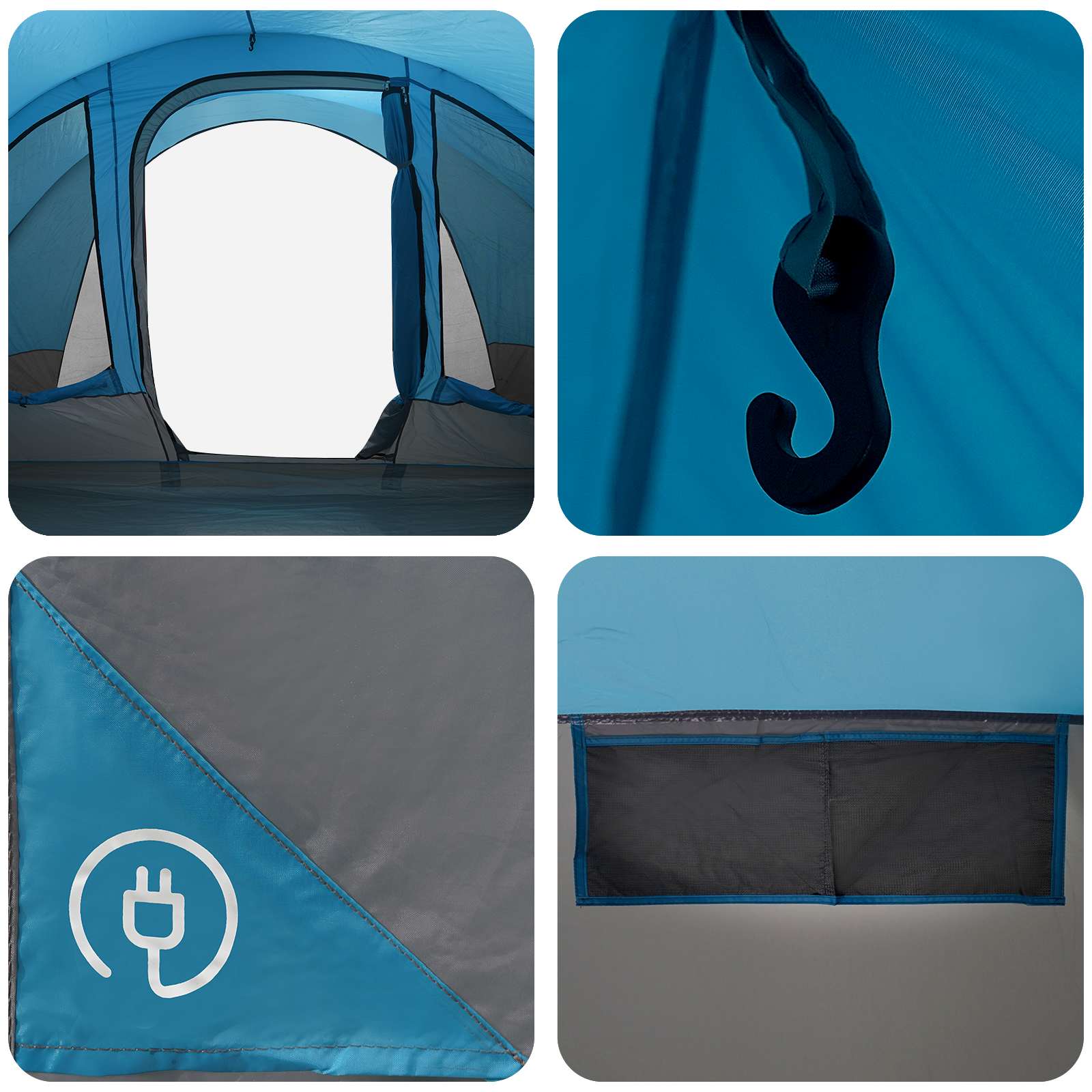Tunnelzelt 560 x 395 x 212 cm Blau