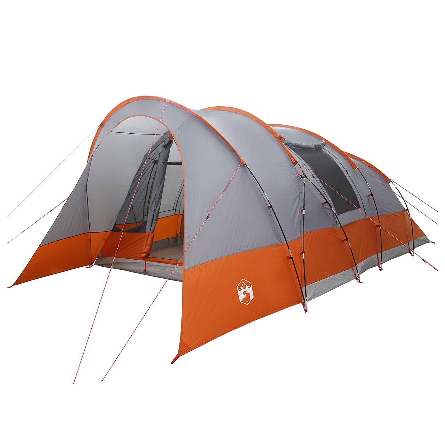 Tunnelzelt 560 x 395 x 212 cm Grau und Orange