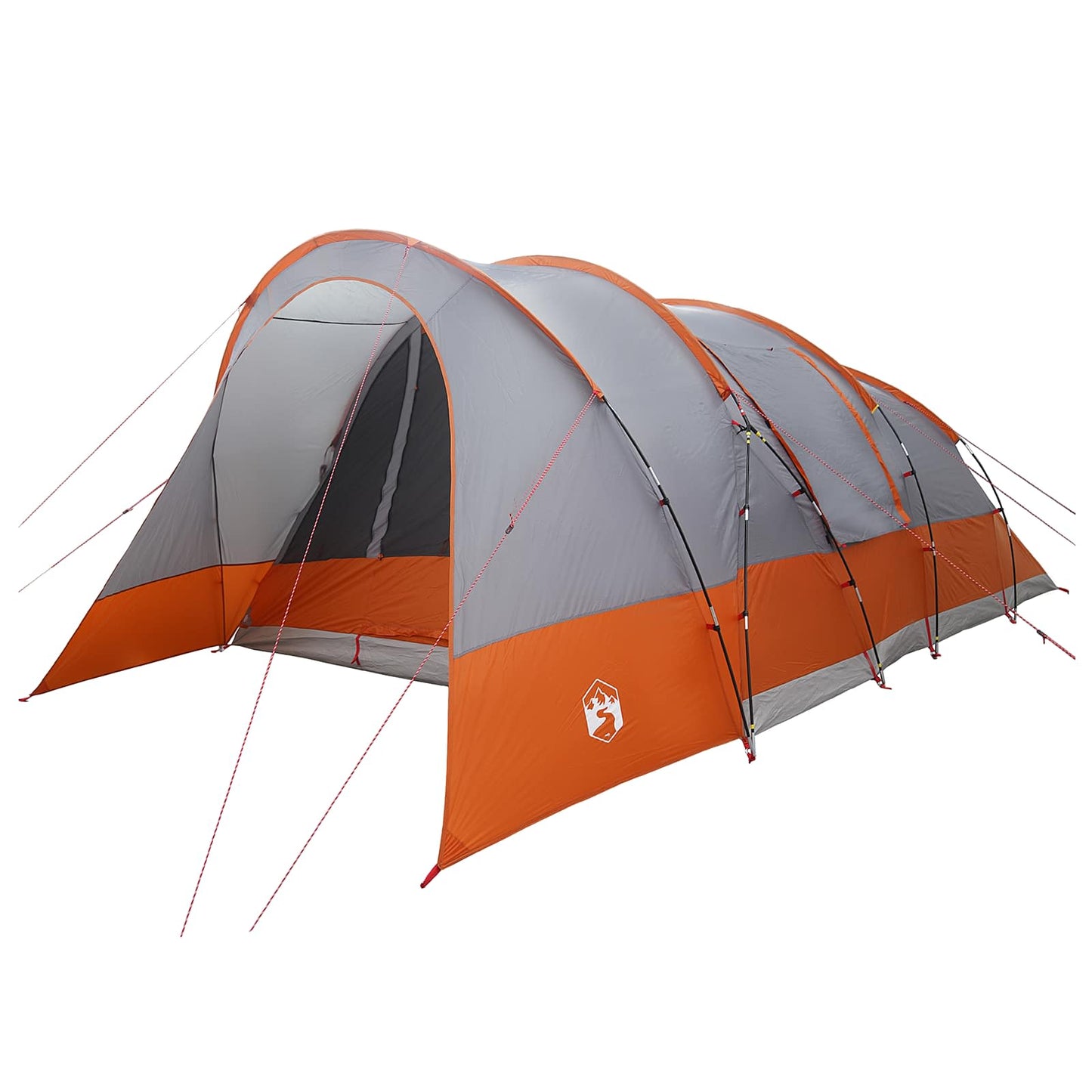 Tunnelzelt 560 x 395 x 212 cm Grau und Orange