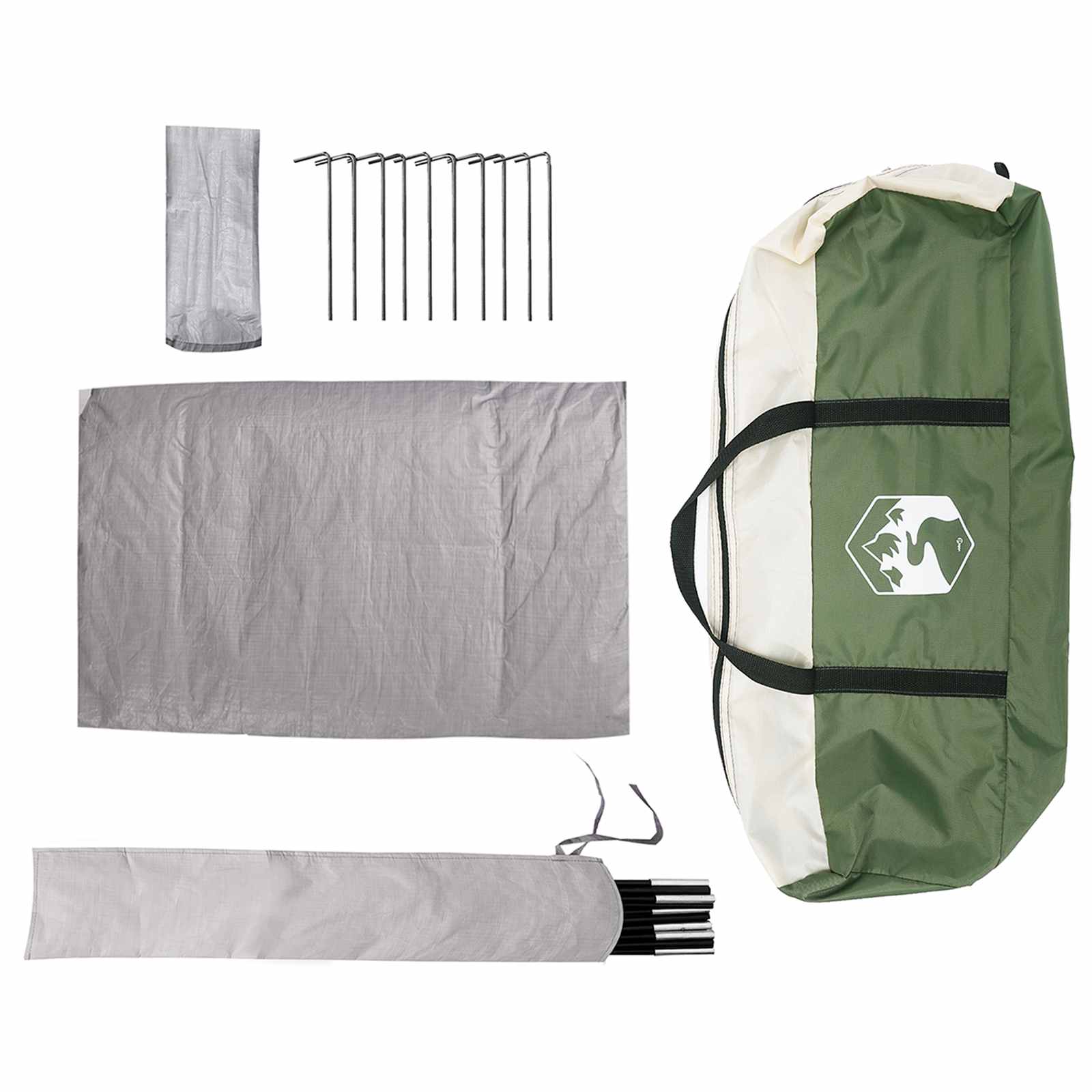 Partyzelt 4 Personen Grün 185T Polyester mit PU-Beschichtung