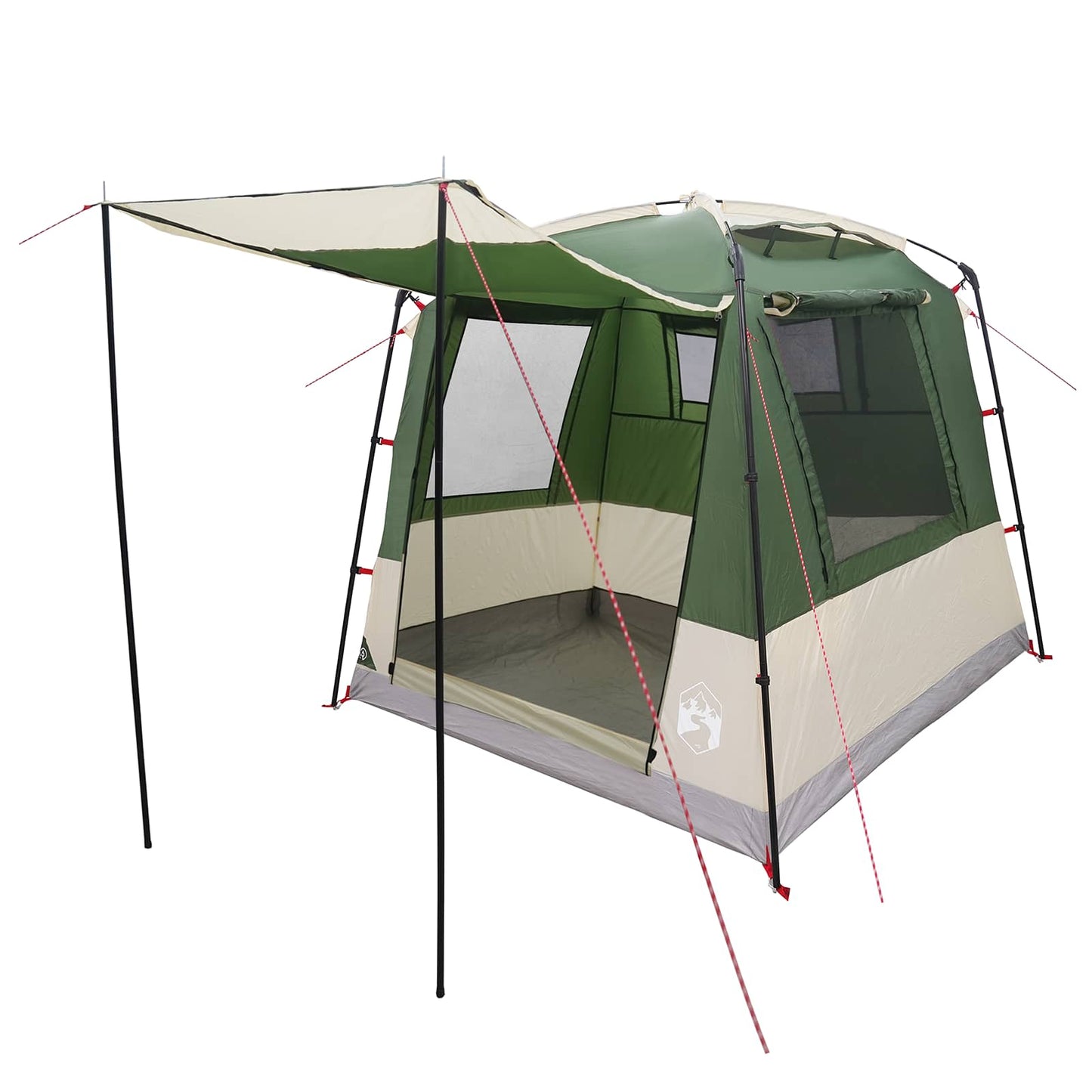 Partyzelt 4 Personen Grün 185T Polyester mit PU-Beschichtung