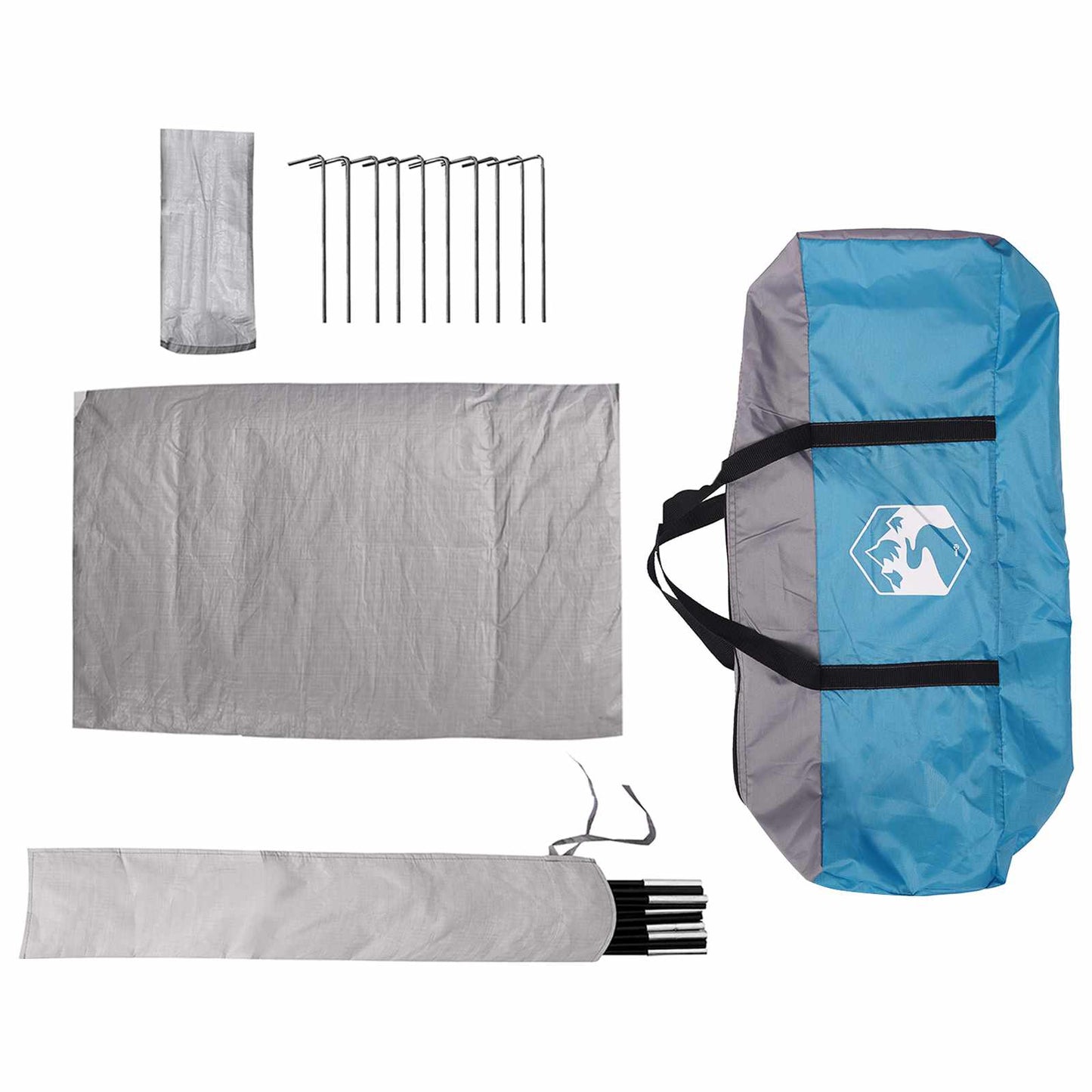 Partyzelt 4 Personen Blau 185T Polyester mit PU-Beschichtung