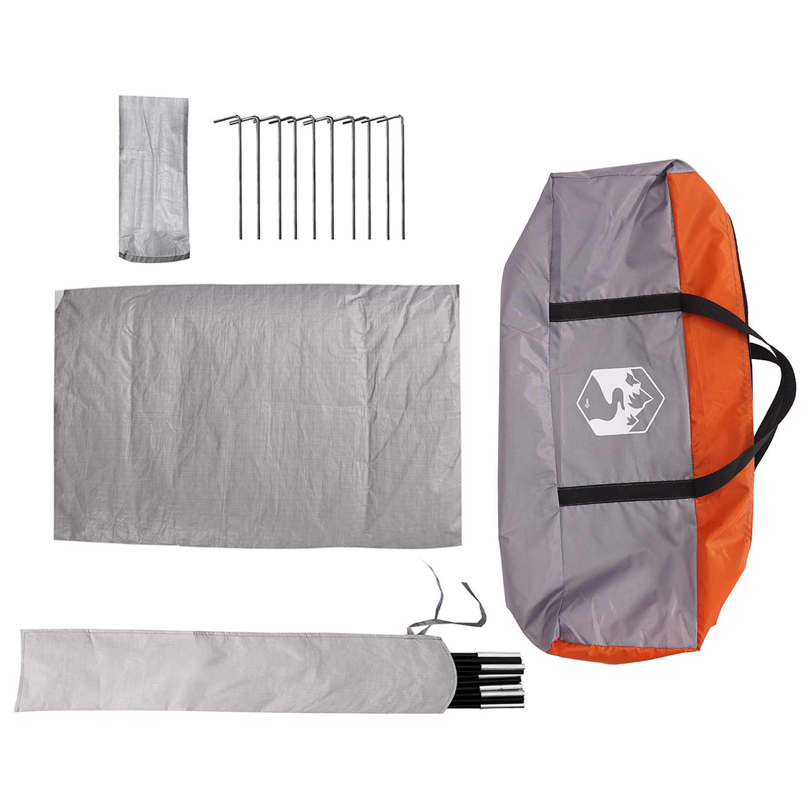 Partyzelt 4 Personen Grau und Orange