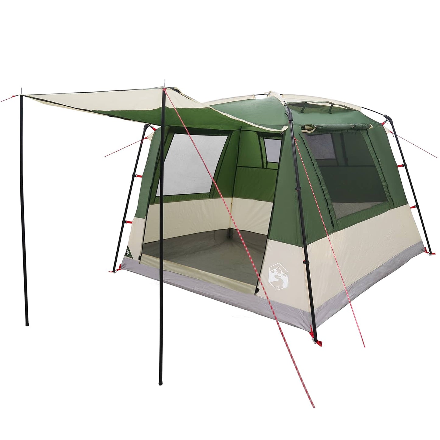 Partyzelt 10 Personen Grün 185T Polyester mit PU-Beschichtung