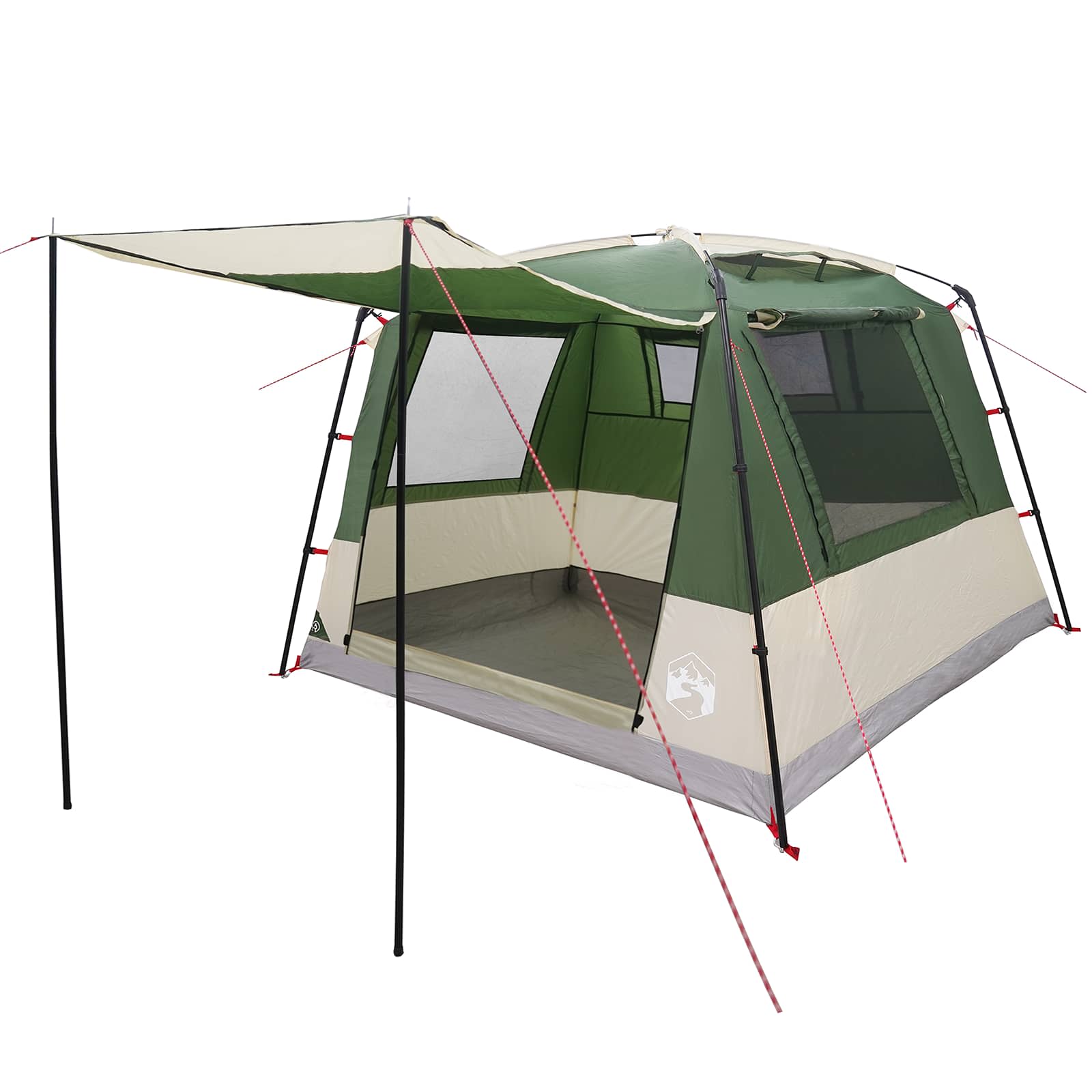 Partyzelt 10 Personen Grün 185T Polyester mit PU-Beschichtung