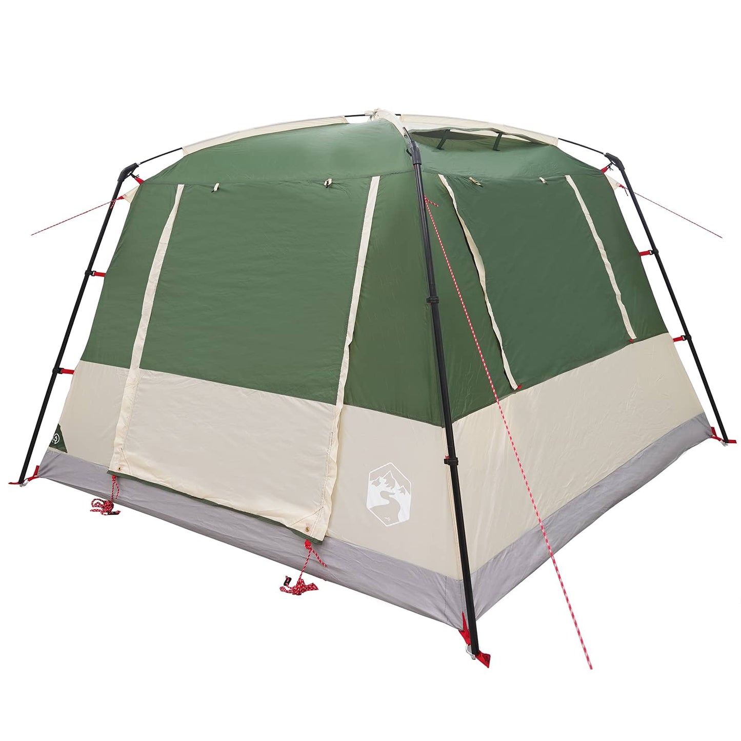 Partyzelt 10 Personen Grün 185T Polyester mit PU-Beschichtung
