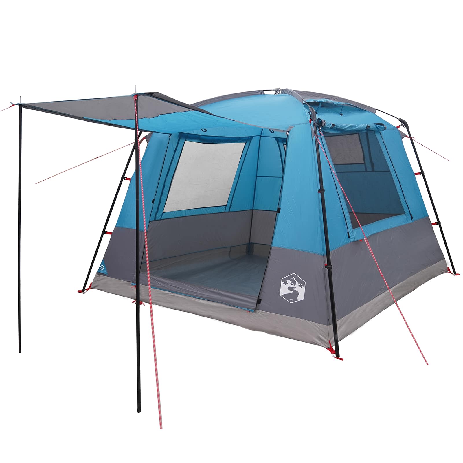 Partyzelt 10 Personen Blau 185T Polyester mit PU-Beschichtung