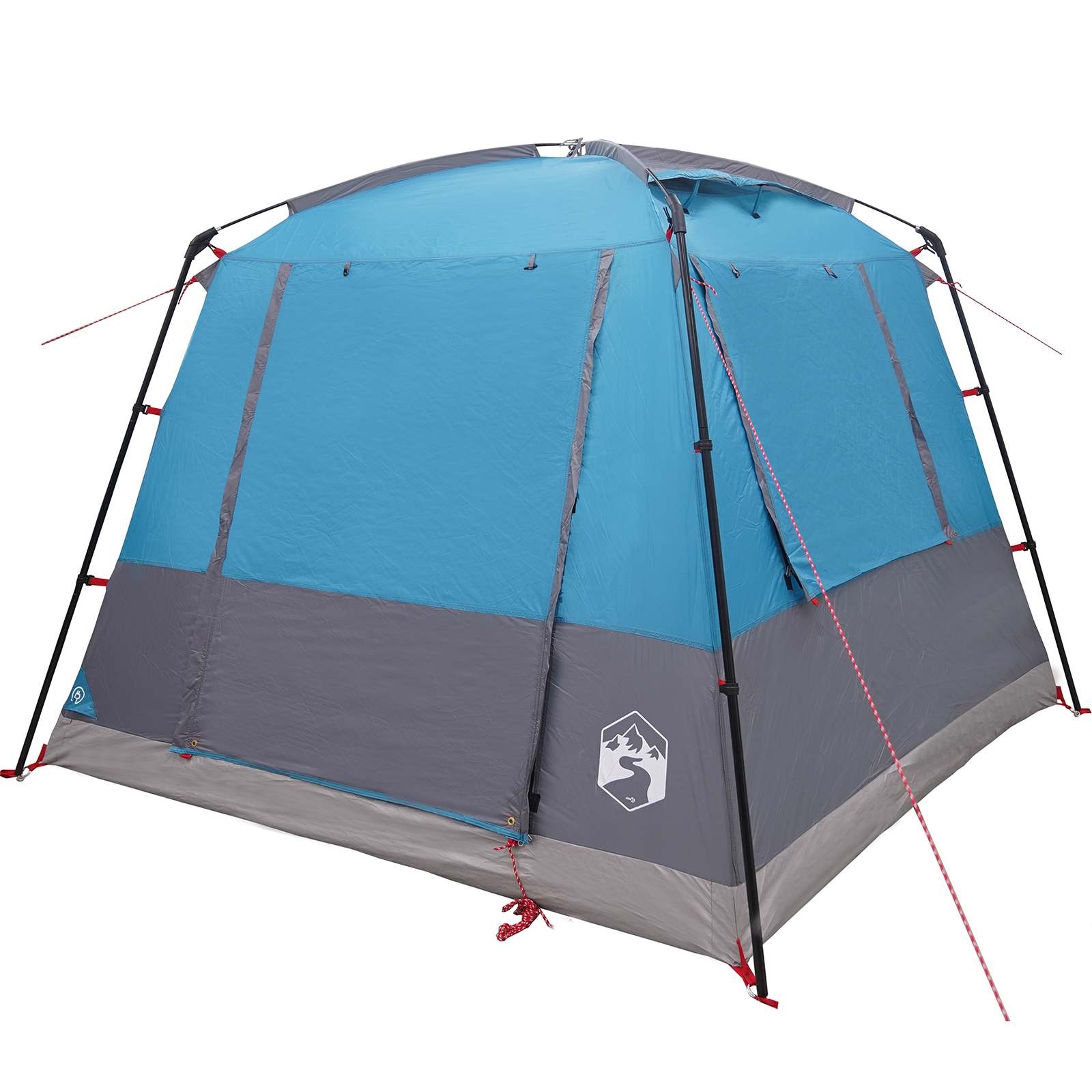 Partyzelt 10 Personen Blau 185T Polyester mit PU-Beschichtung