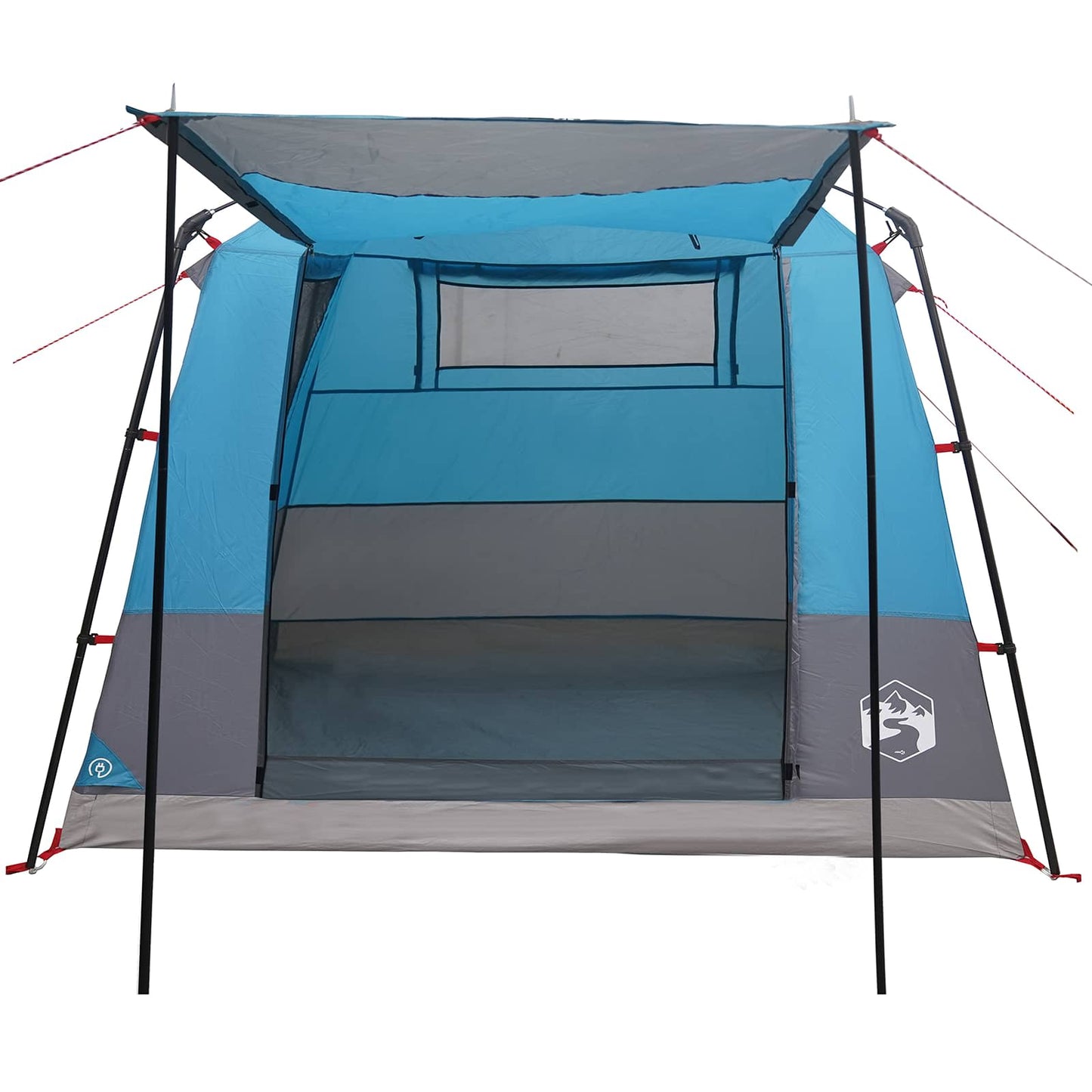 Partyzelt 10 Personen Blau 185T Polyester mit PU-Beschichtung