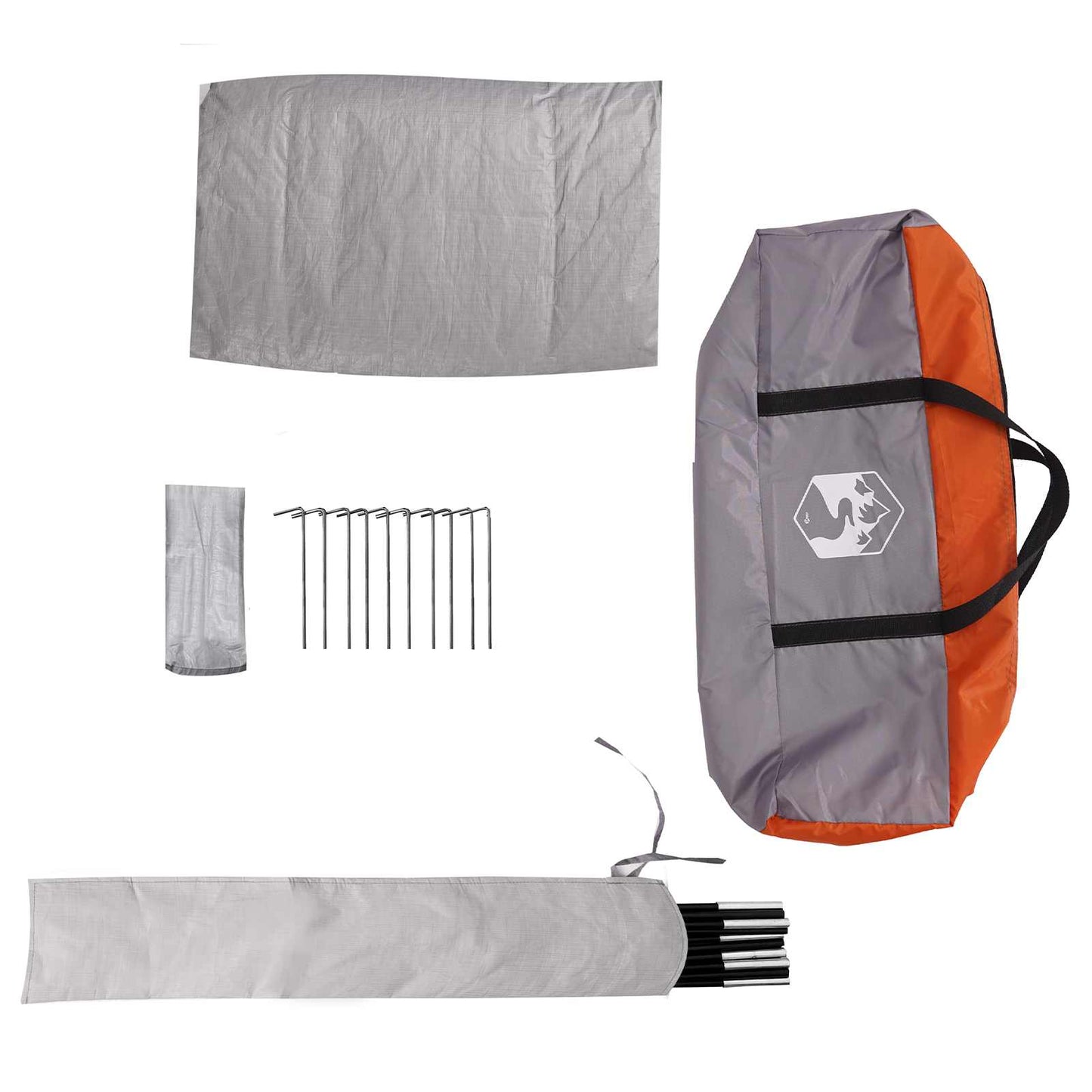 Partyzelt 10 Personen Grau und Orange