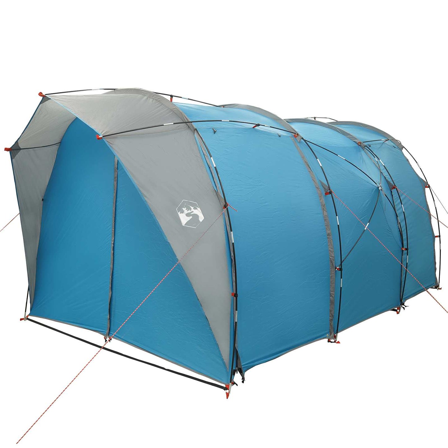 Tunnelzelt 4 Personen Blau 185T Polyester mit PU-Beschichtung