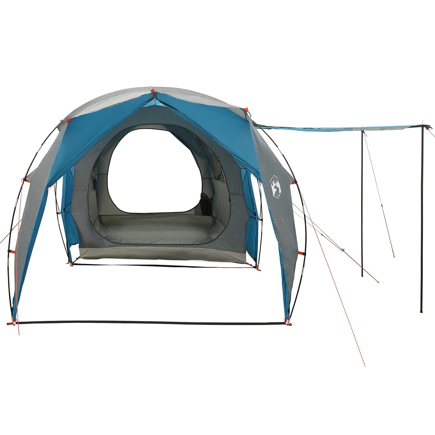 Tunnelzelt 4 Personen Blau 185T Polyester mit PU-Beschichtung