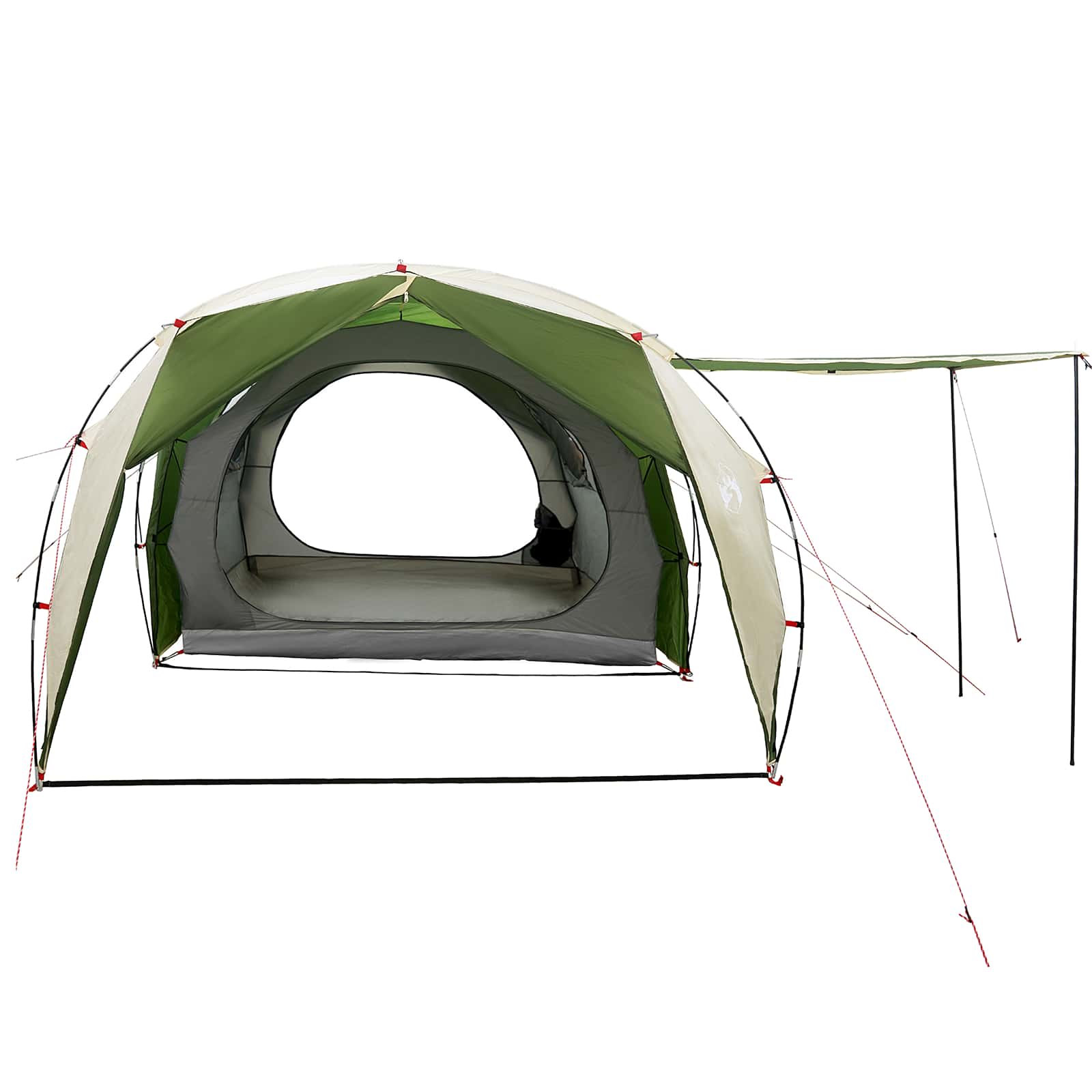 Tunnelzelt 6 Personen Grün 185T Polyester mit PU-Beschichtung