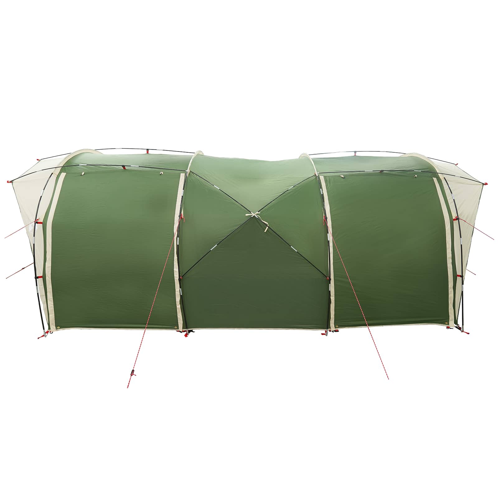 Tunnelzelt 6 Personen Grün 185T Polyester mit PU-Beschichtung
