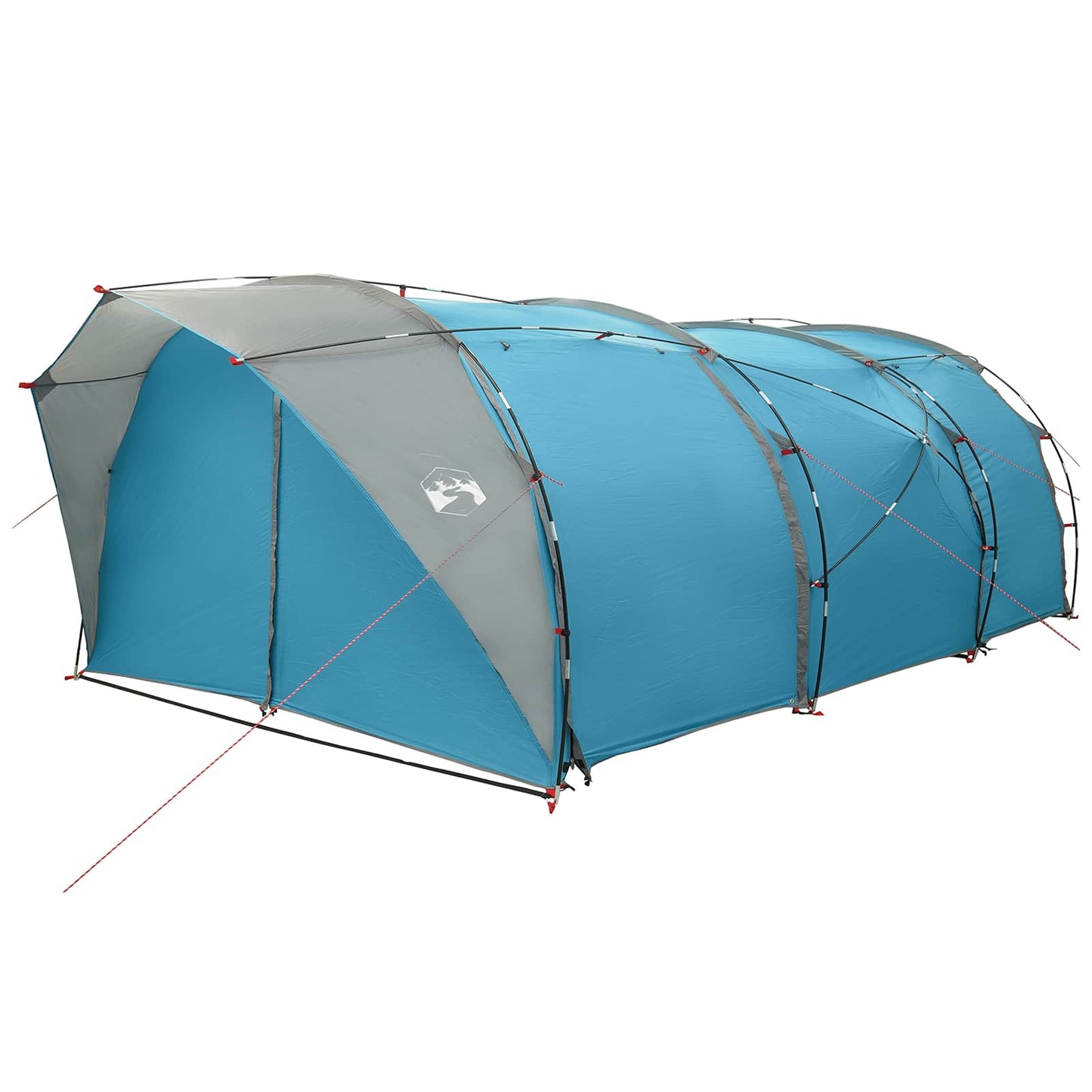 Tunnelzelt 6 Personen Blau 185T Polyester mit PU-Beschichtung