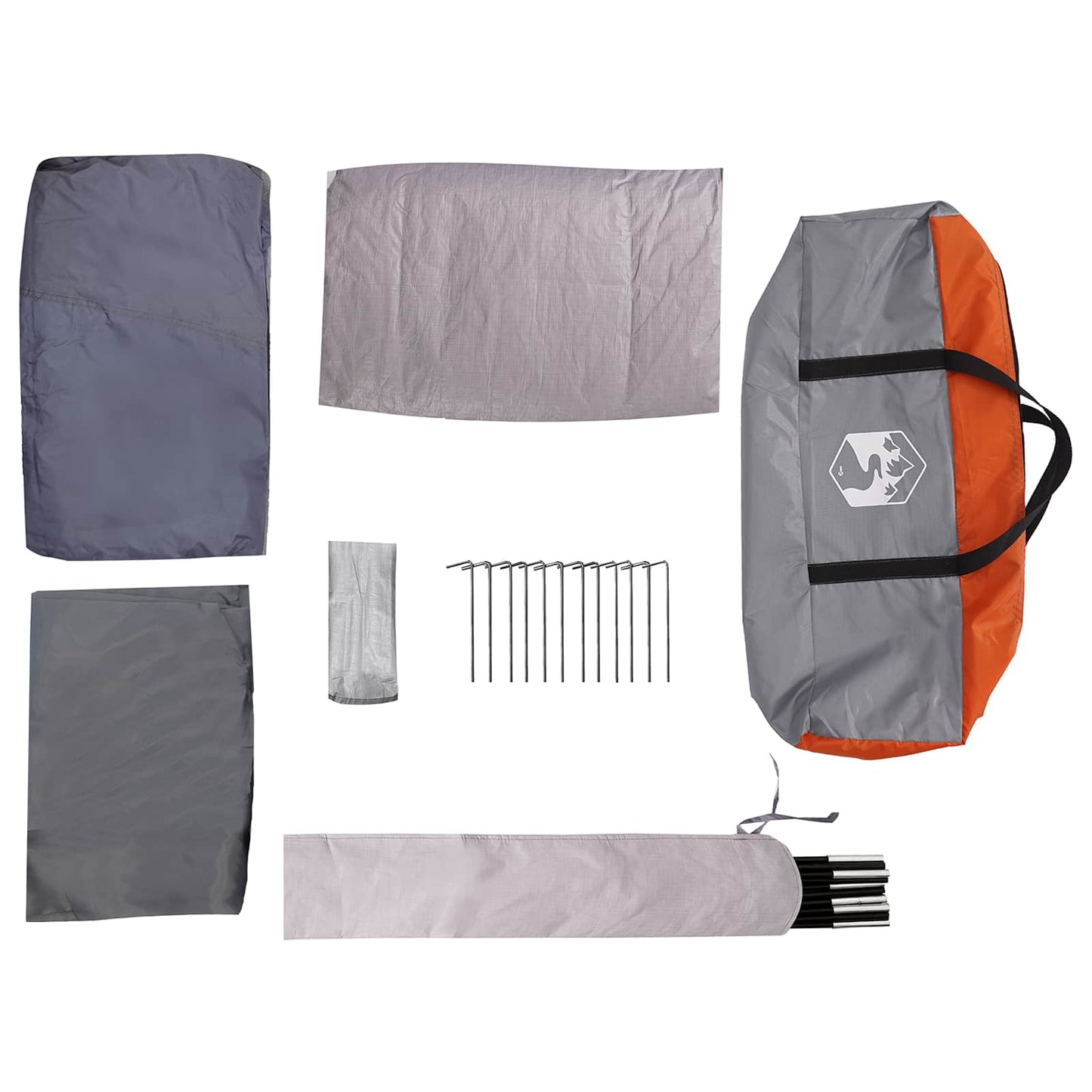 Familienzelt 533 x 312 x 230 cm Grau und Orange