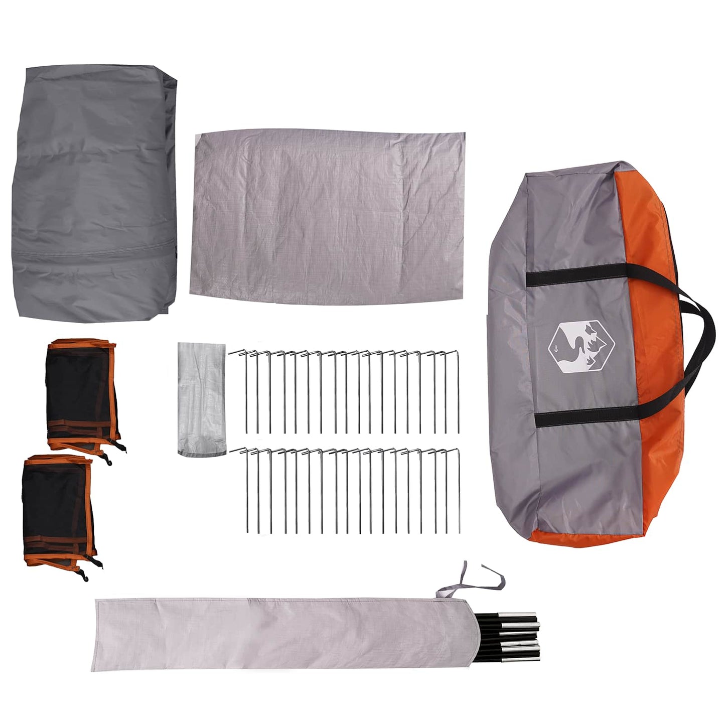 Familienzelt 14 Personen Grau und Orange