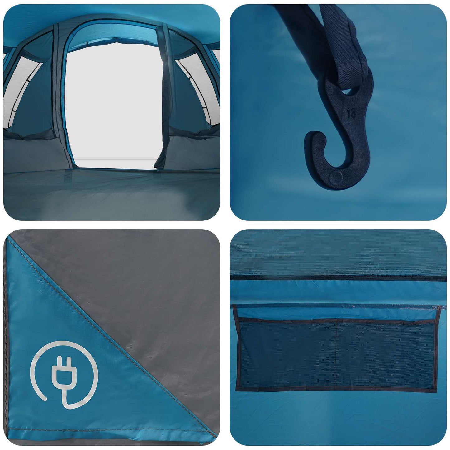 Tunnelzelt 675 x 392 x 210 cm Blau