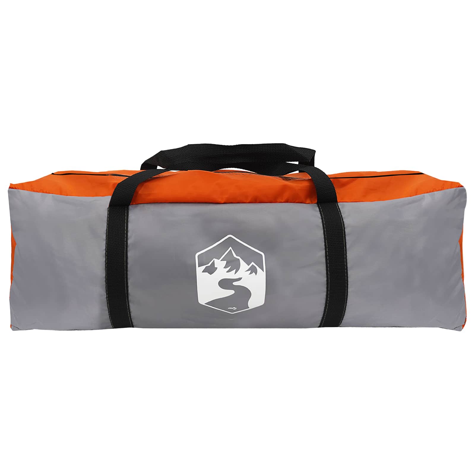Tunnelzelt 675 x 392 x 210 cm Grau und Orange