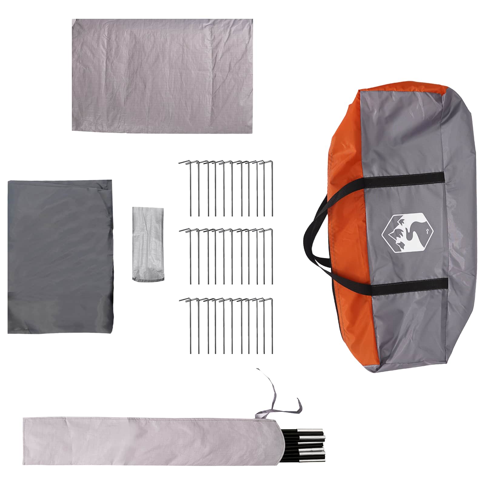 Tunnelzelt 675 x 392 x 210 cm Grau und Orange