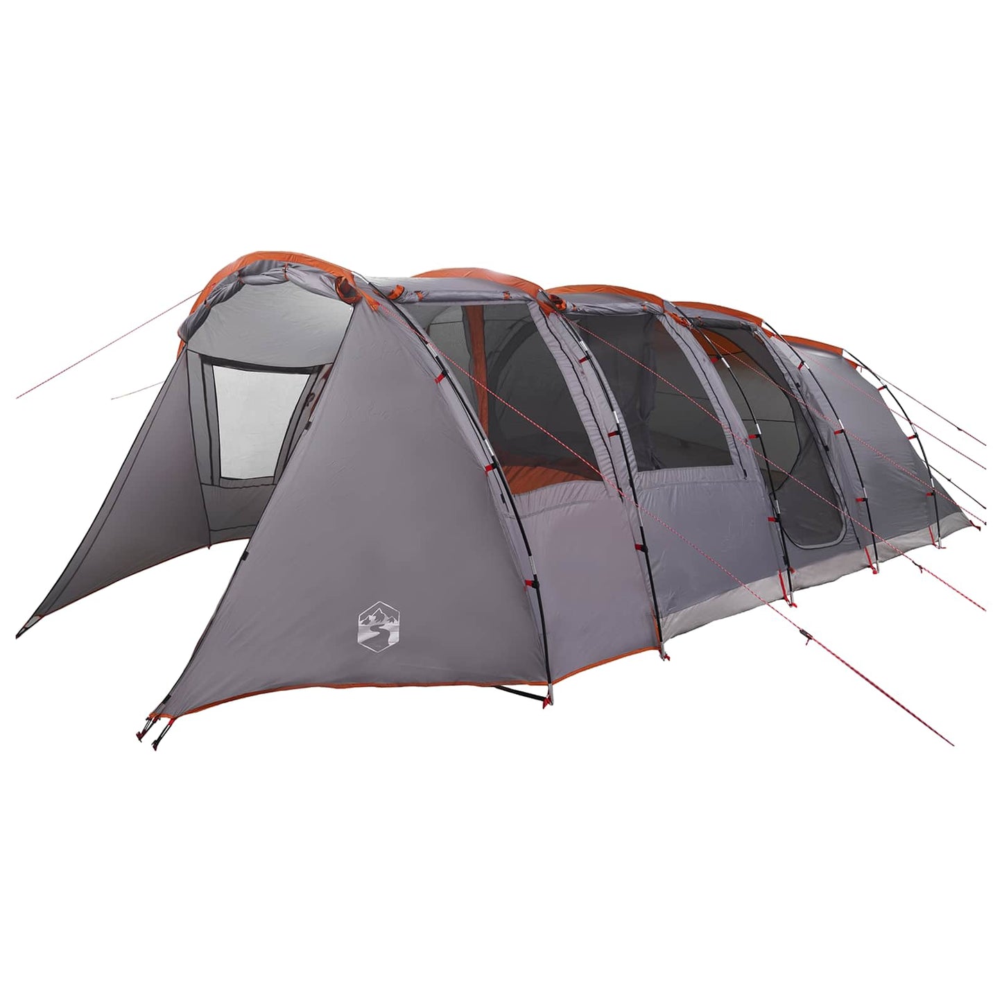 Tunnelzelt 675 x 392 x 210 cm Grau und Orange