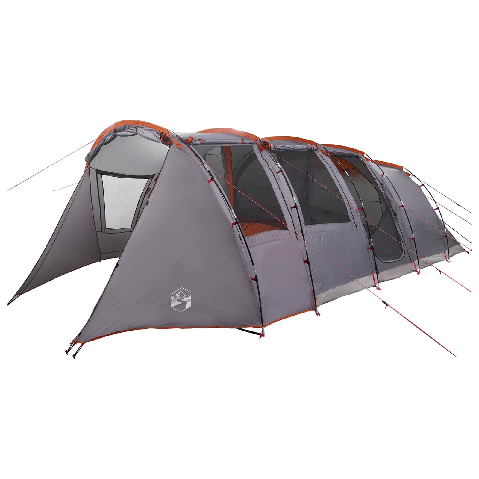 Tunnelzelt 675 x 392 x 210 cm Grau und Orange