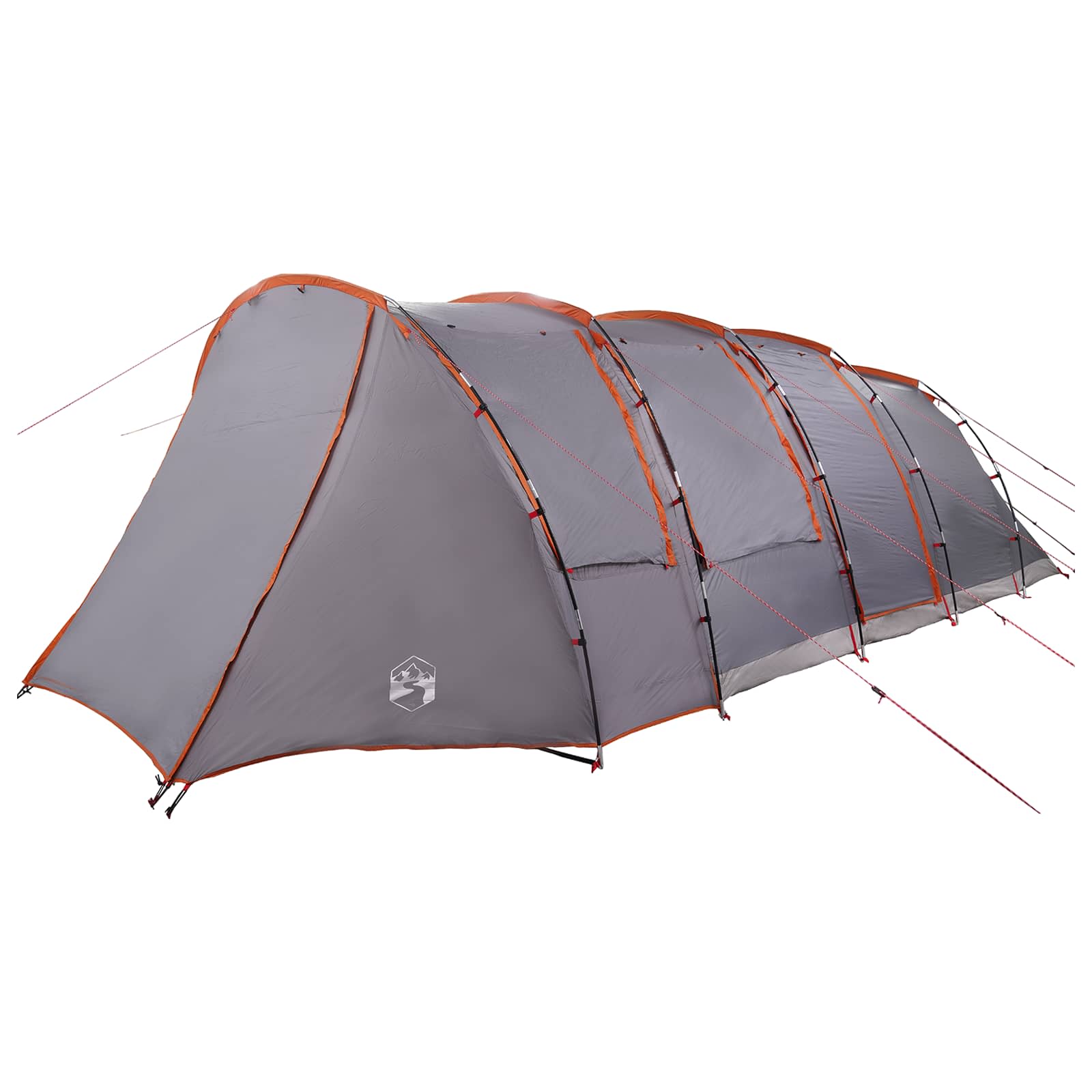 Tunnelzelt 675 x 392 x 210 cm Grau und Orange