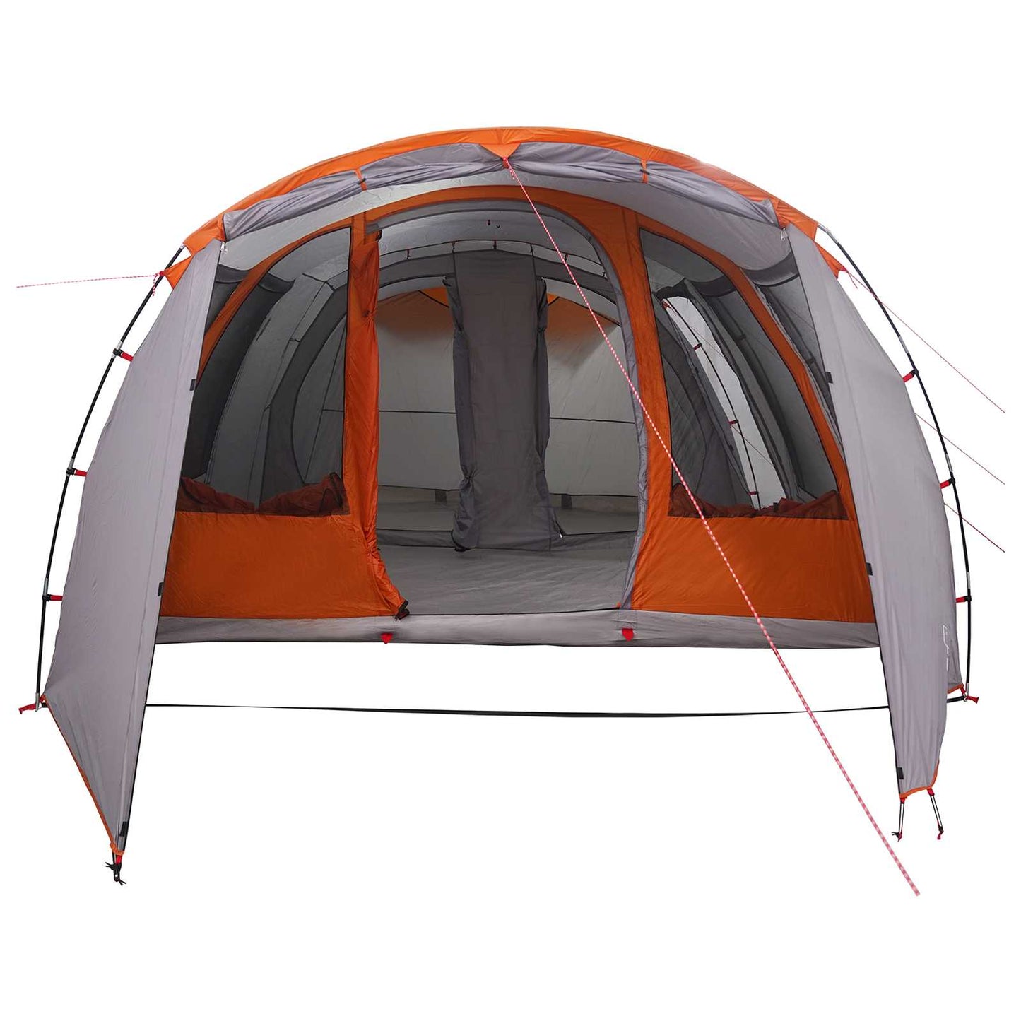 Tunnelzelt 675 x 392 x 210 cm Grau und Orange
