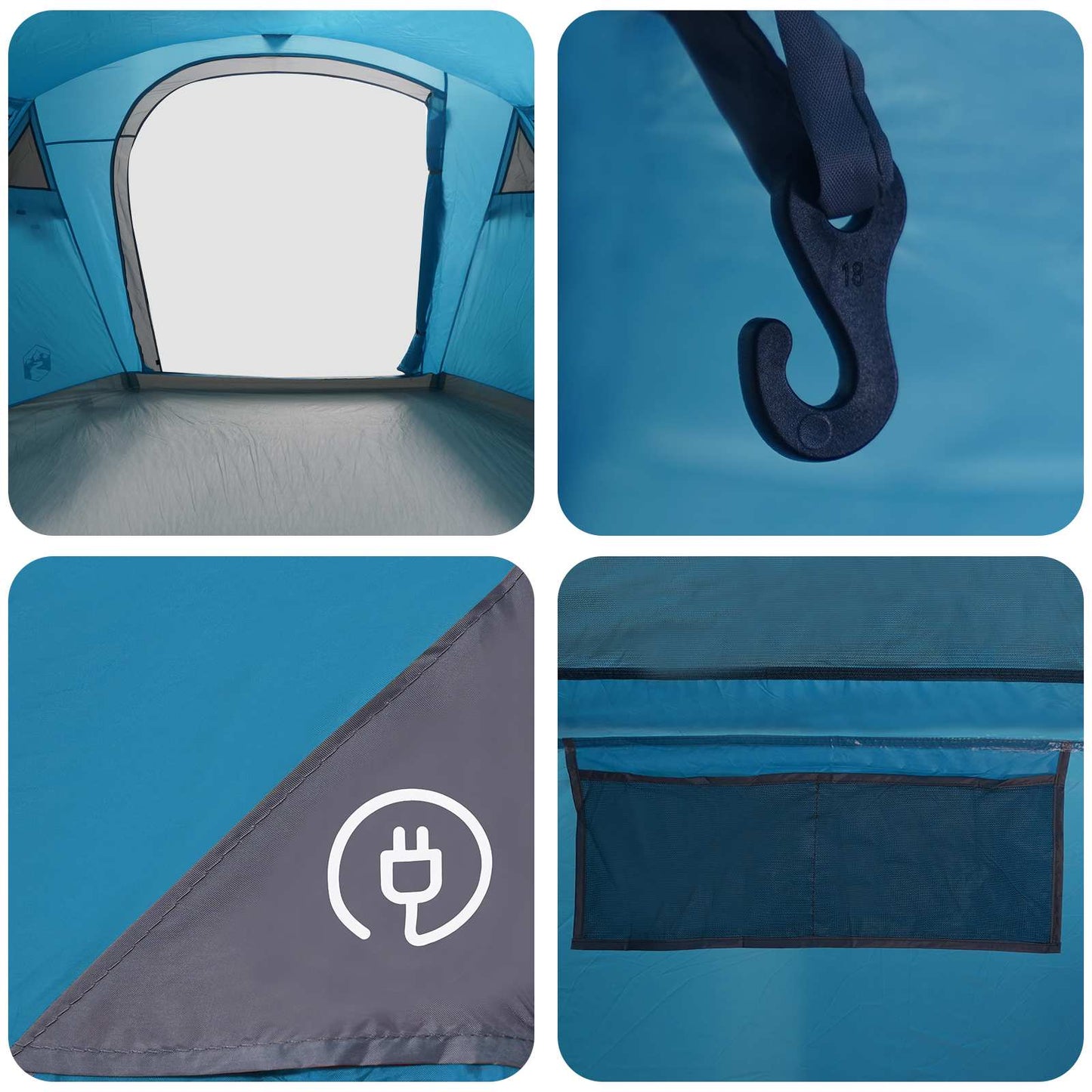 Tunnelzelt 505 x 330 x 204 cm Blau