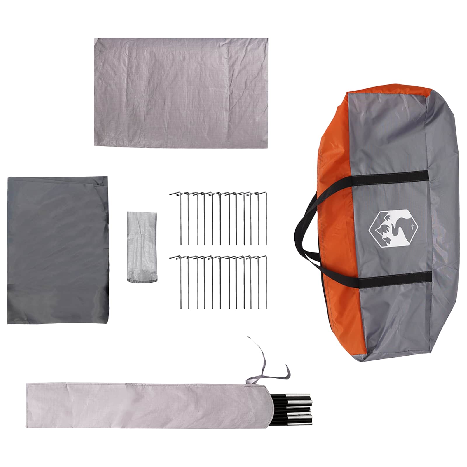 Tunnelzelt 505 x 330 x 204 cm Grau und Orange