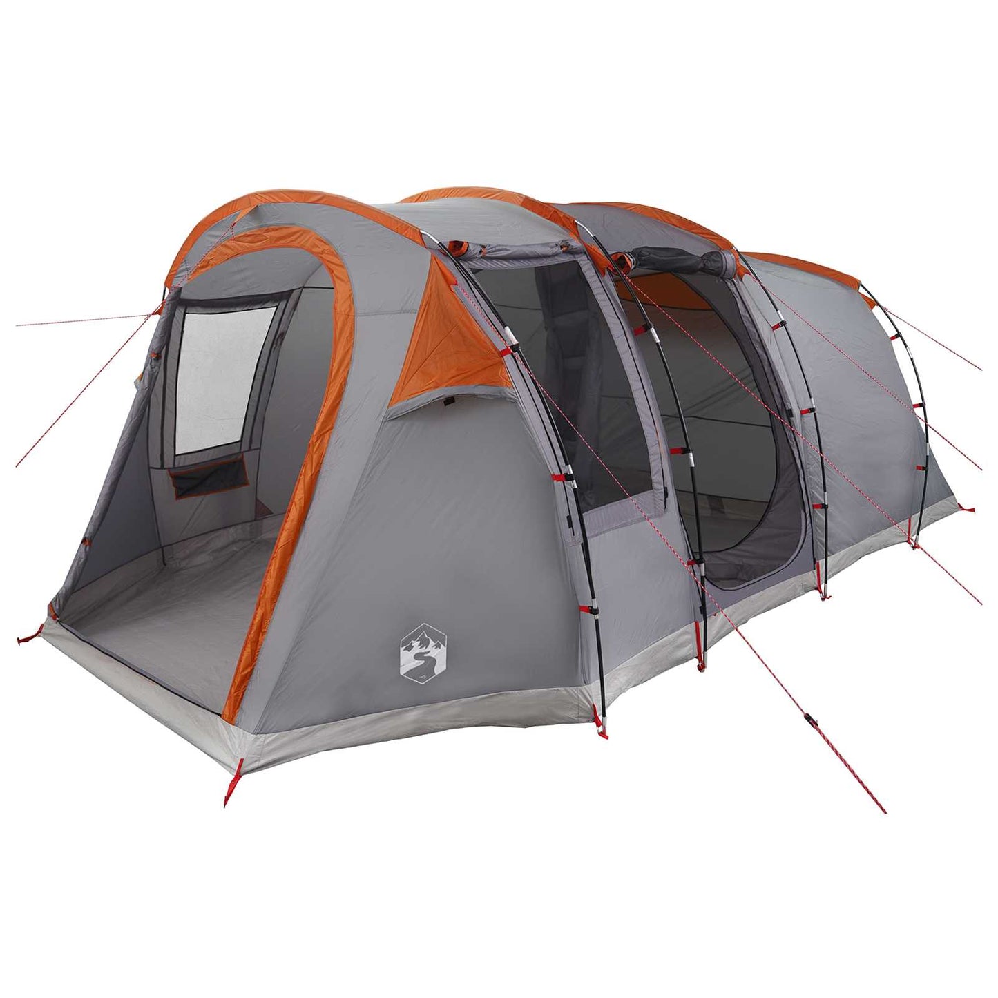 Tunnelzelt 505 x 330 x 204 cm Grau und Orange