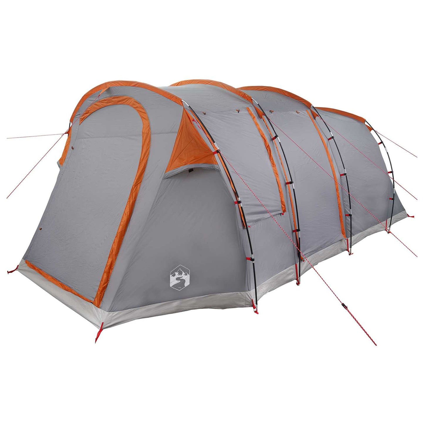 Tunnelzelt 505 x 330 x 204 cm Grau und Orange