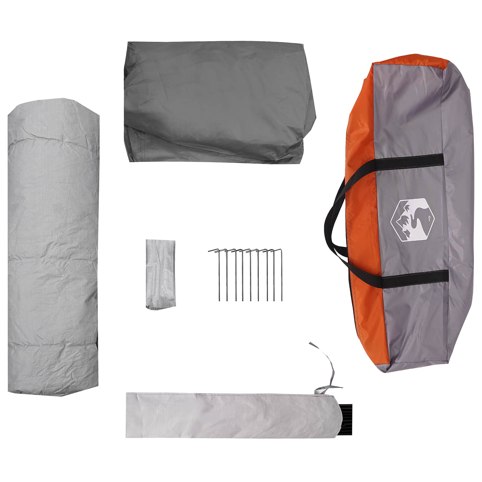 Sofort Zelt Grau und Orange 340 x 280 x 190 cm