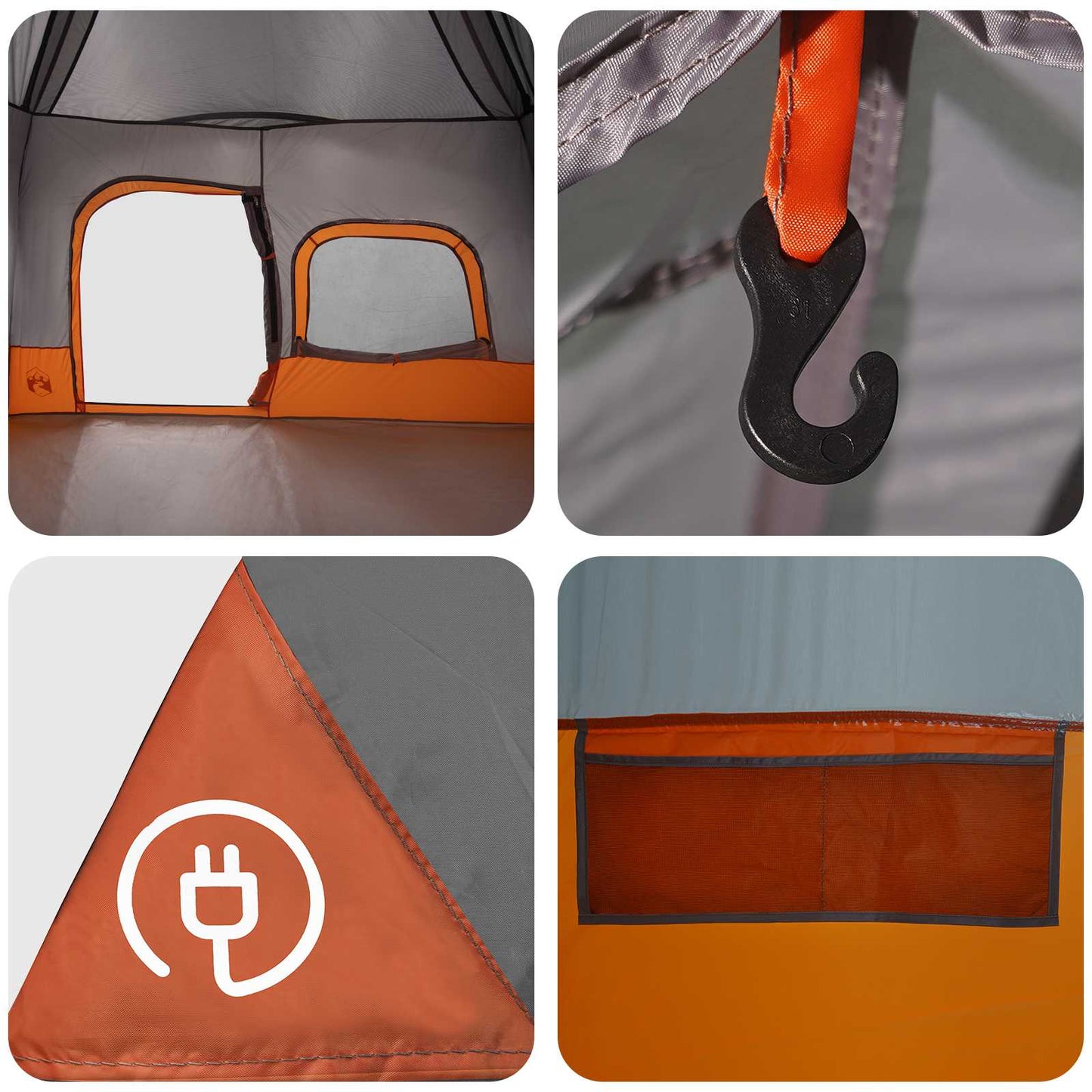 Sofort Zelt Grau und Orange 340 x 280 x 190 cm