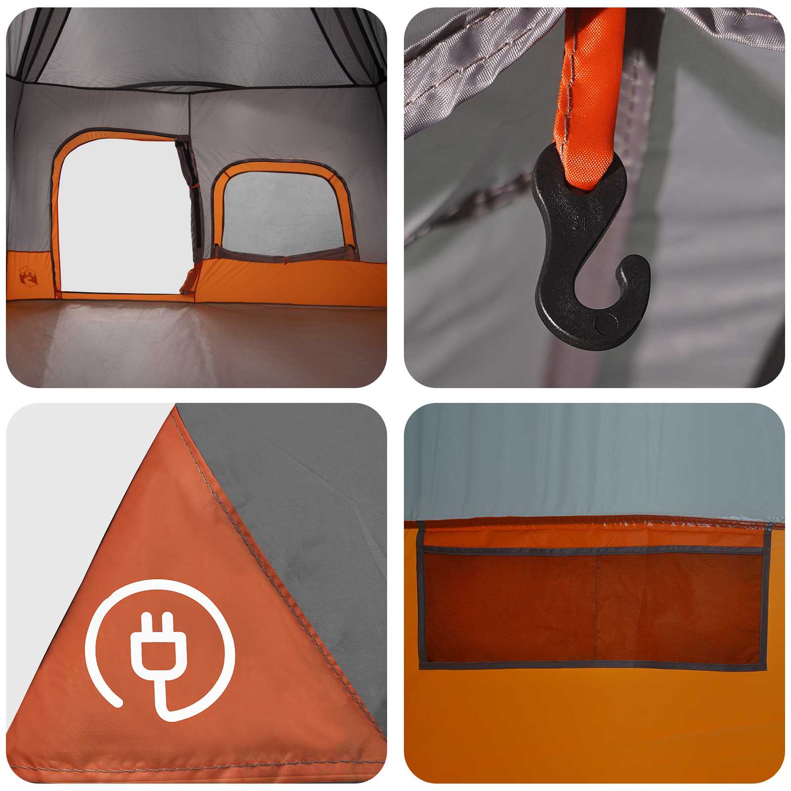 Sofort Zelt Grau und Orange 340 x 280 x 190 cm