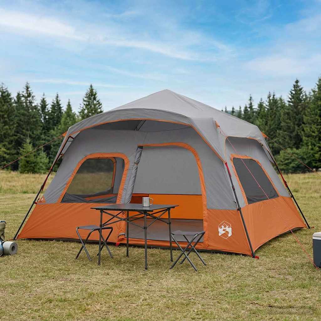 Sofort Zelt Grau und Orange 340 x 280 x 190 cm