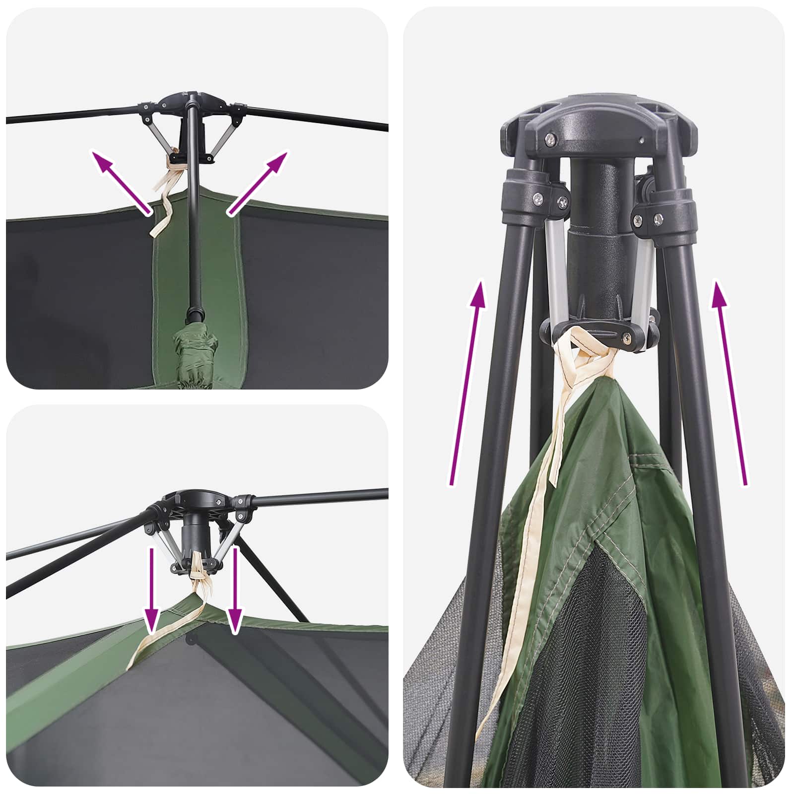 Sofort Zelt 8 Personen Grün 185T Polyester mit PU-Beschichtung
