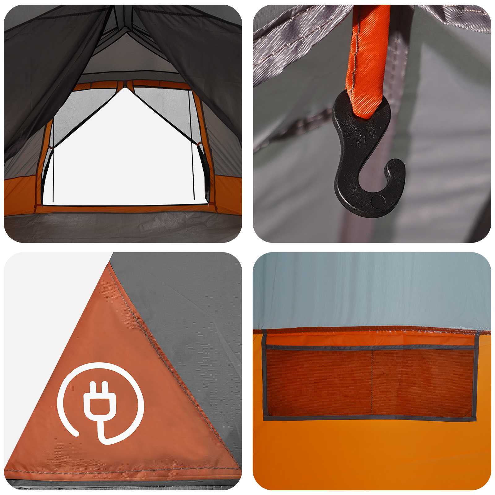 Sofort Zelt 8 Personen Grau und Orange