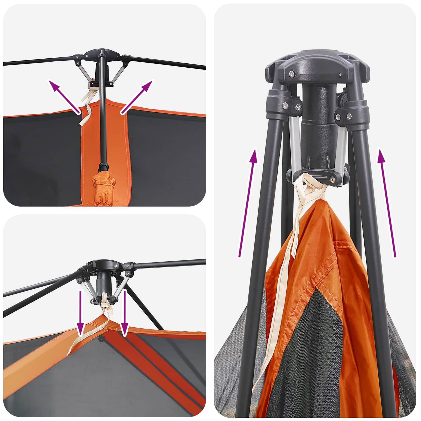 Sofort Zelt 8 Personen Grau und Orange