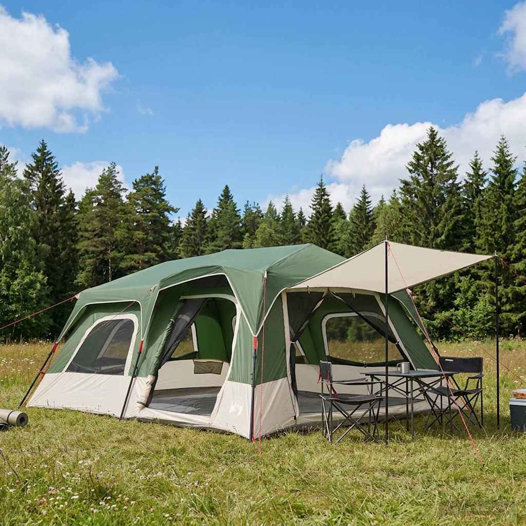 Sofort Zelt 10 Personen Grün 185T Polyester mit PU-Beschichtung